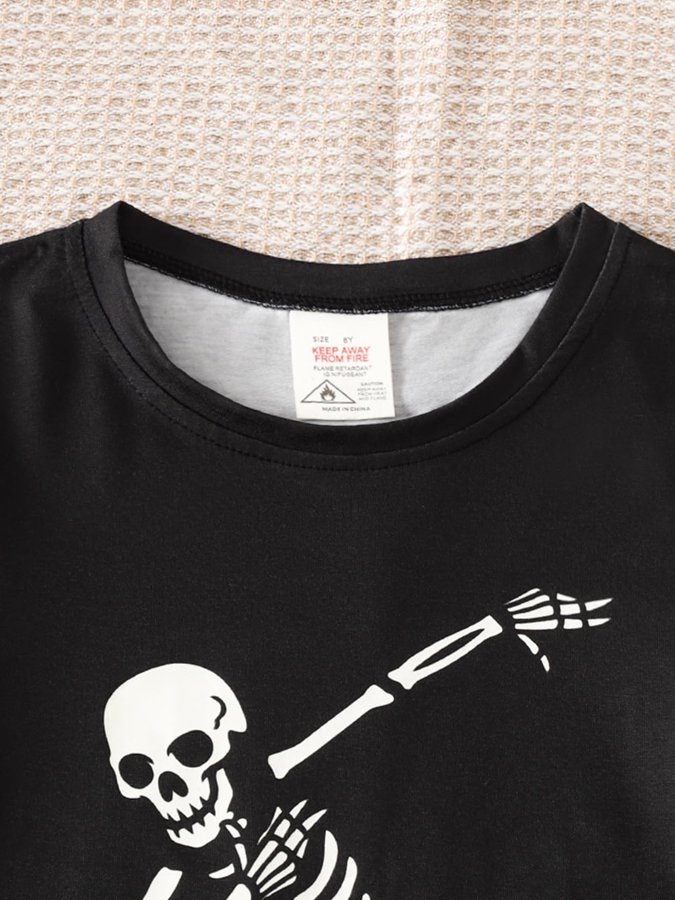 MyFav Big Boys Glow in Dark Skull Pjs Sleepwear Summer Pajama Shorts Sets, Skateboard, 14 Years