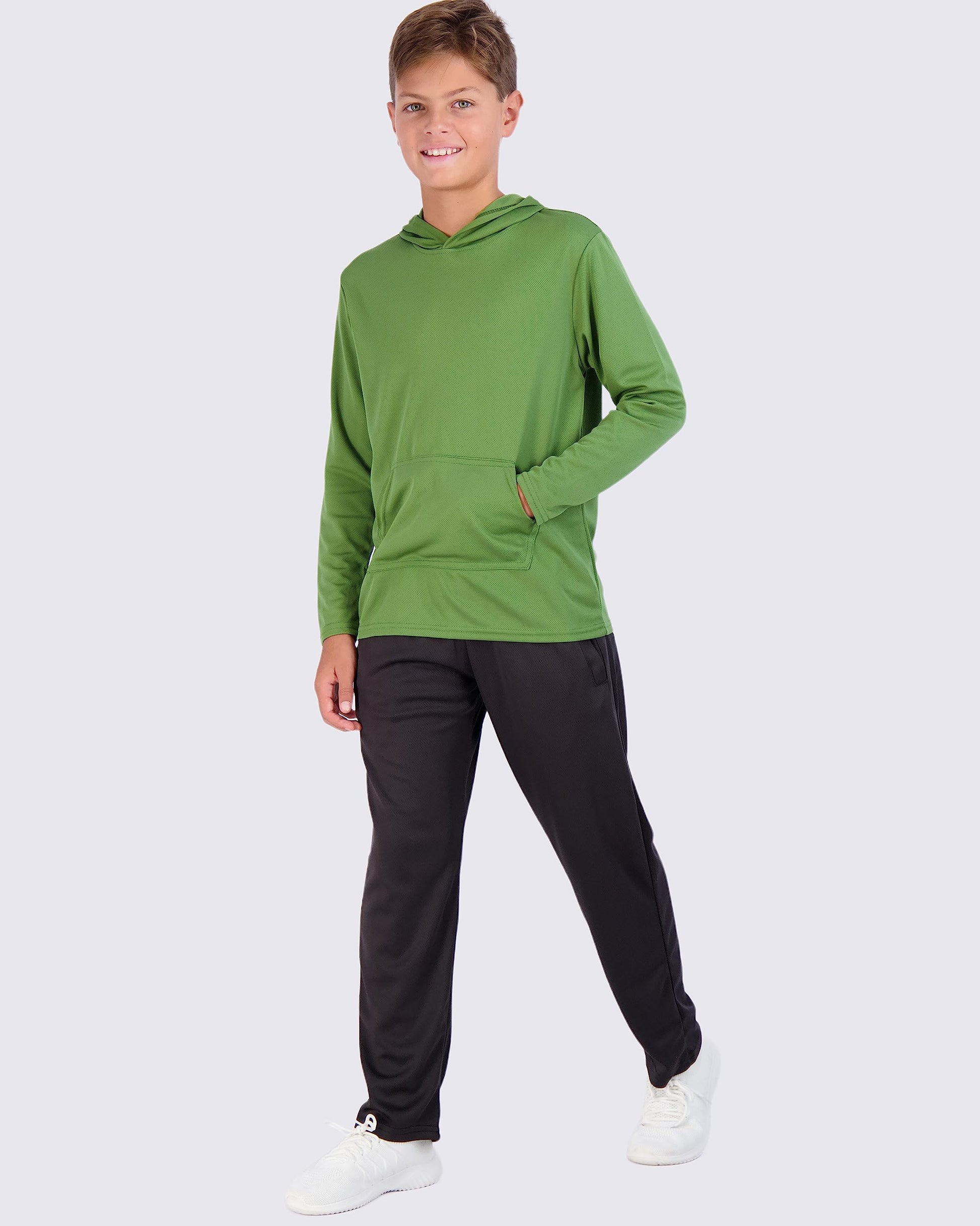 Real Essentials 3 Pack: Boys Hoodies – Youth Mesh Long Sleeve Sweatshirts.