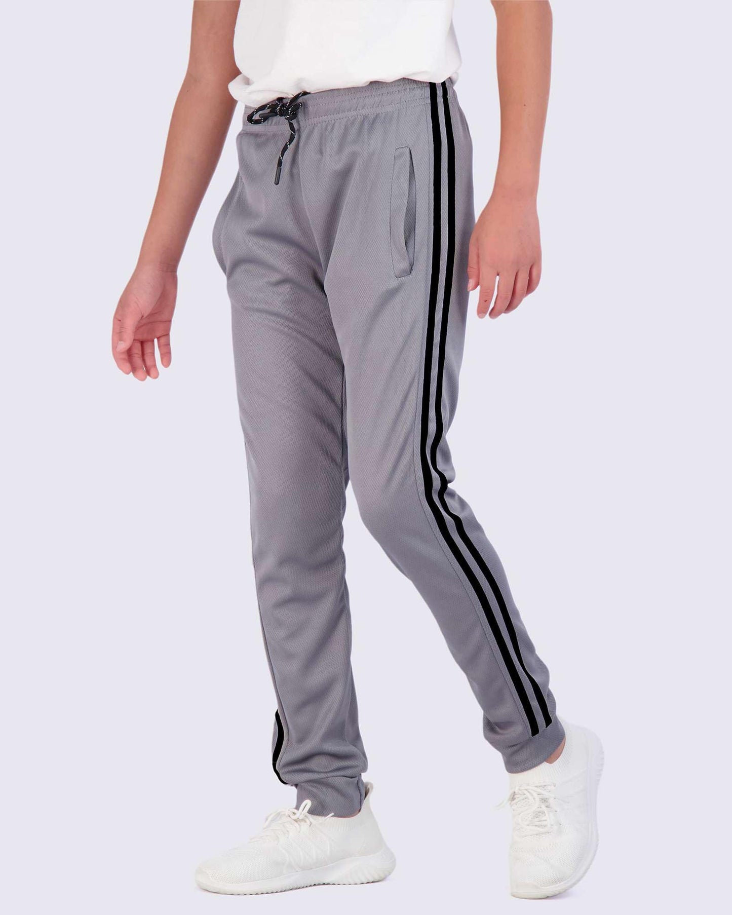 Real Essentials 3) Pack: Boy's Mesh Active Athletic Casual Jogger Sweatpants with Pockets .