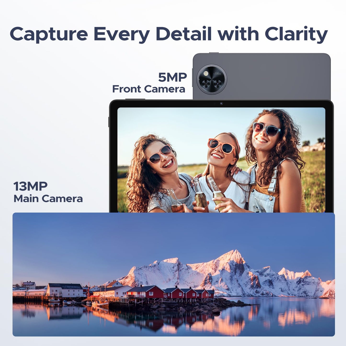 DOOGEE Android 15 Tablet, 11 inch Android Tablet 16GB+128GB/2TB TF Octa-Core,90Hz Display, 8580mAh, Netflix 1080P,Bluetooth 5.0+5G WiFi, 13MP+5MP, Face ID,Metal Body-Black