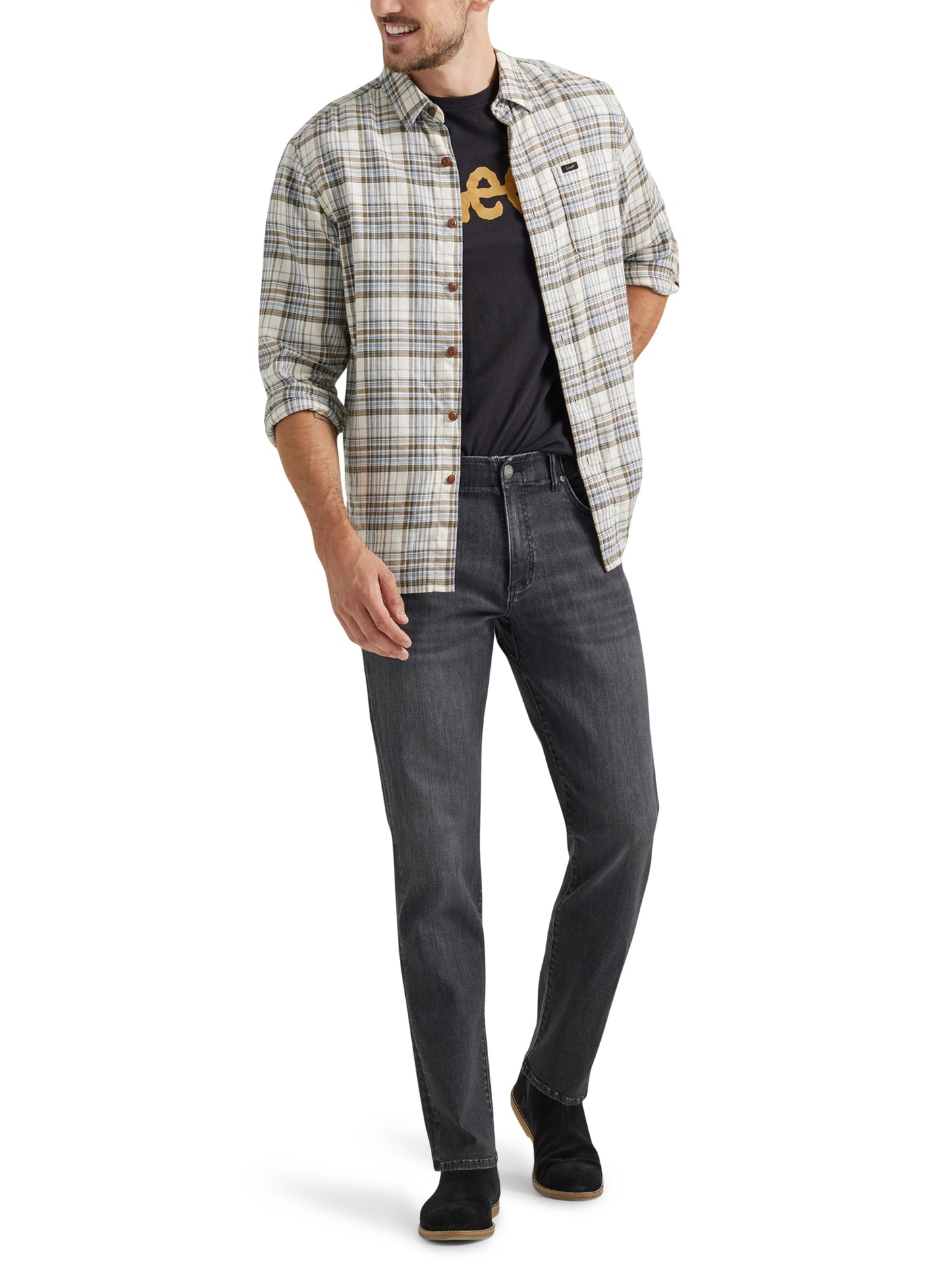 Lee Men's Extreme Motion Straight Taper Jean Cougar 34W x 30L