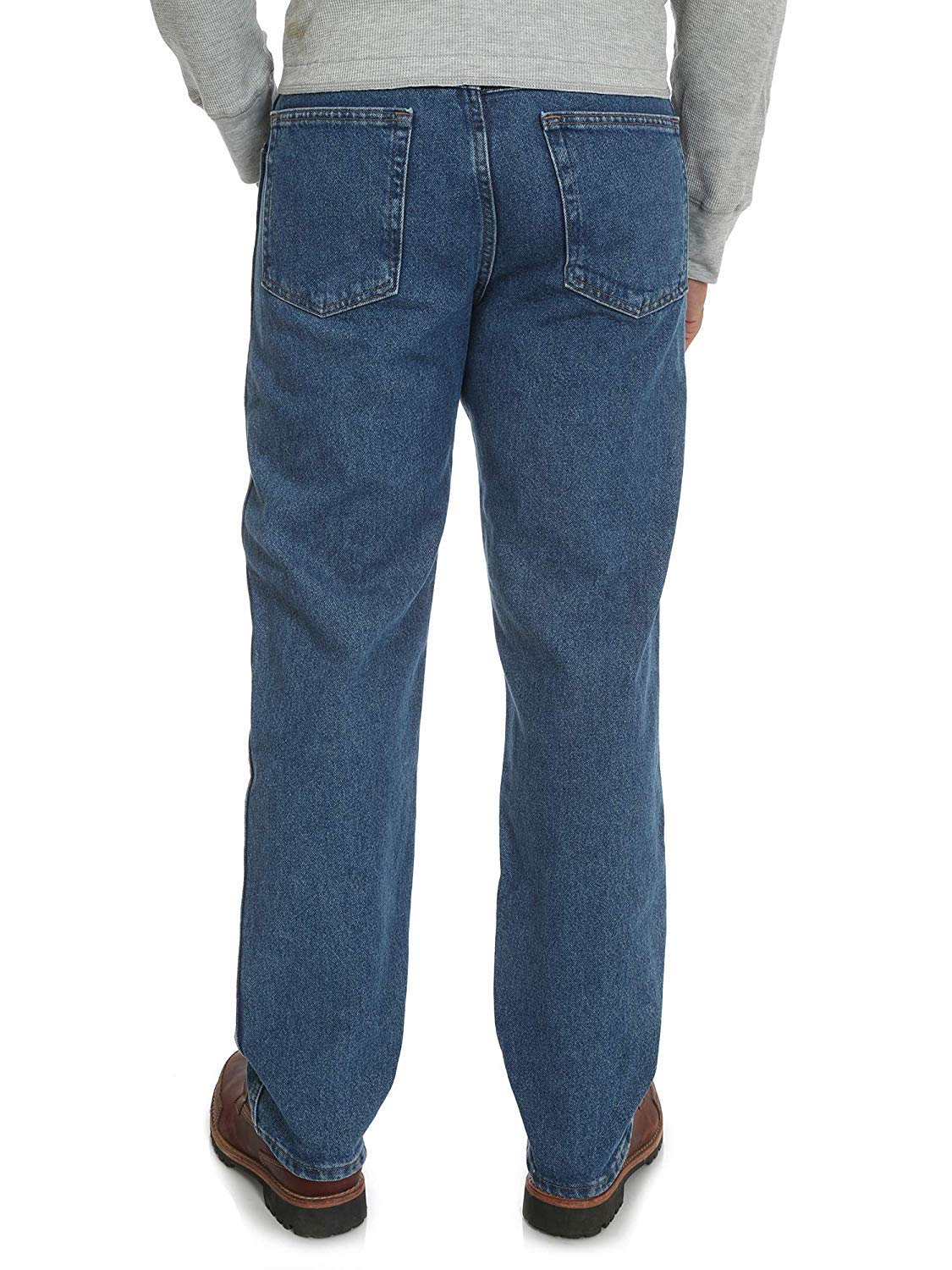 Rustler Men's Classic Relaxed Fit, Dark Stonewash, 34W x 30L