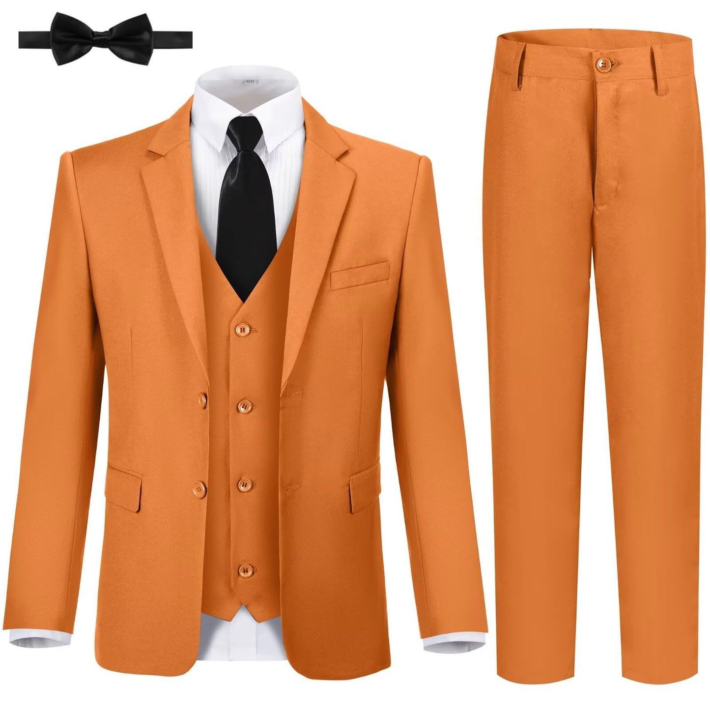 Boys' Suits Size 2T Kids Black Suit Slim Fit 6 Piece Formal Suit Set Teen Toddler Ring Bearer Outfit for Wedding