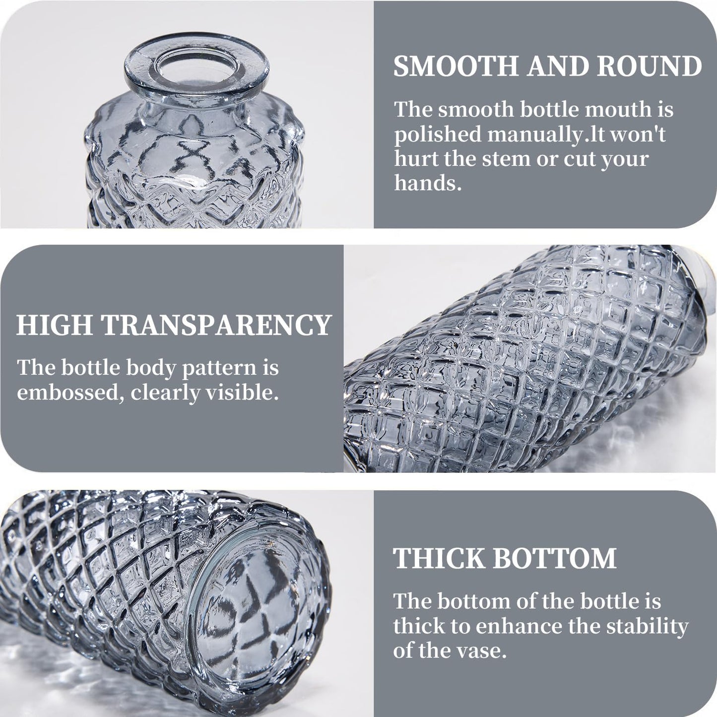 Anquephd Glass Bud Vase Set of 32PCS Wedding Centerpieces for Tables,Mini Clear Bud Vases for Flowers,Small Flower Vases Suitable for Birthday Party,Anniversary,Wedding,Baby Shower (Clear, 32PCS)