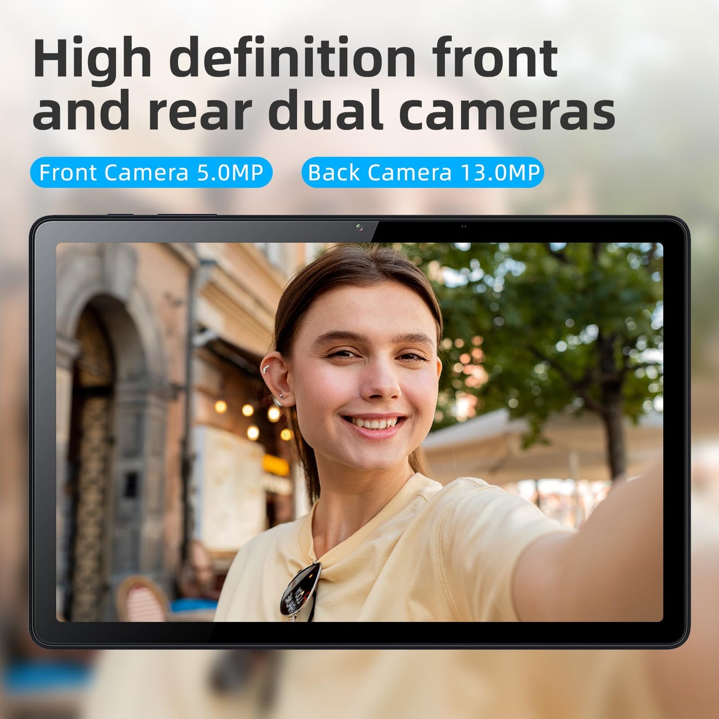 PEICHENG Tablet 11" Android 14.0 with Grey Case, RAM 16GB (4GB+12GB Expansion)+128GB ROM, 5G Wi-Fi, 8000 mAh, 5MP front/13MP Back Camera, Octa Core T606 1.6GHZ (Tablet+case)