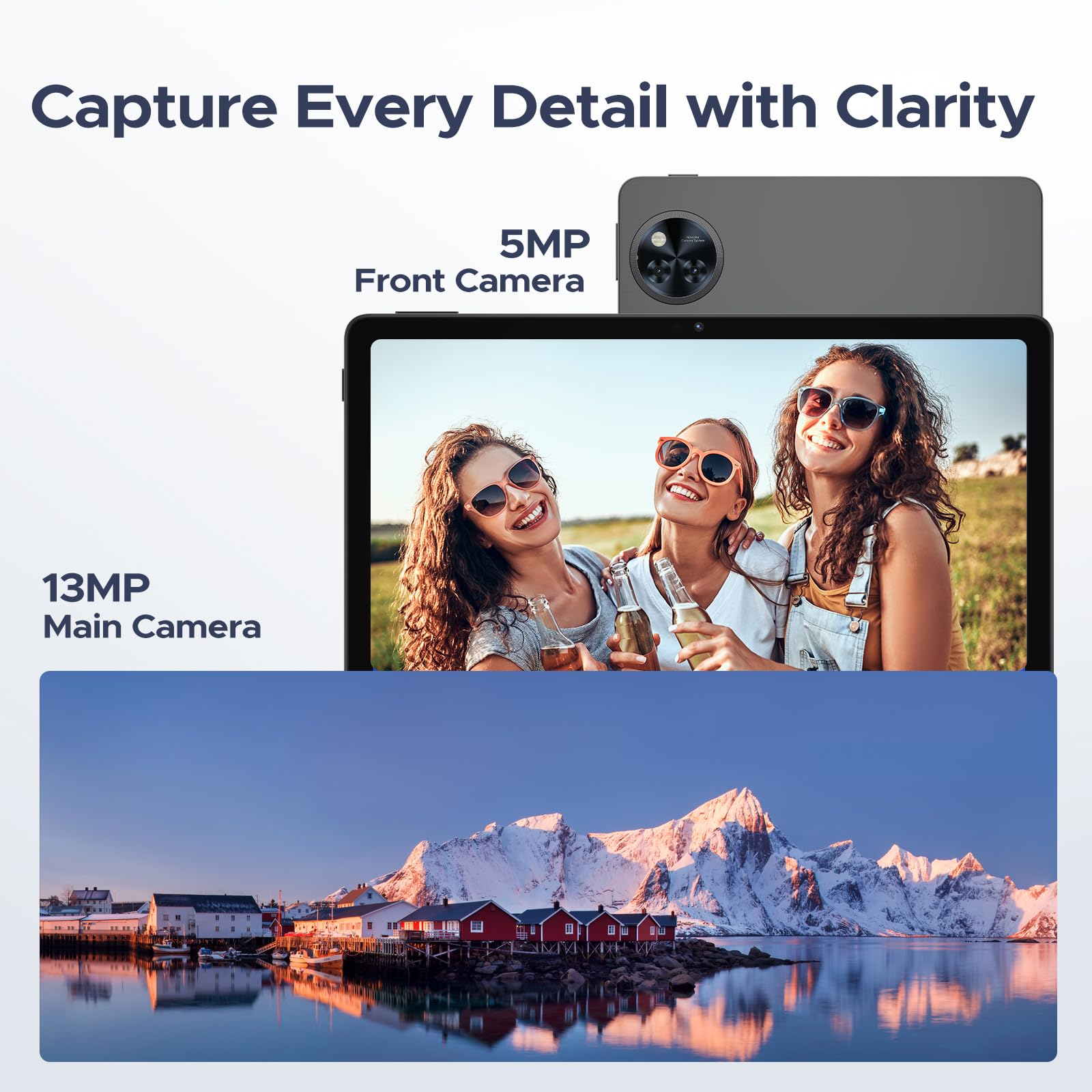 DOOGEE Android 15 Tablet, 11 inch Android Tablet 16GB+128GB/2TB TF Octa-Core,90Hz Display, 8580mAh, Netflix 1080P,Bluetooth 5.0+5G WiFi, 13MP+5MP, Face ID,Metal Body-Black