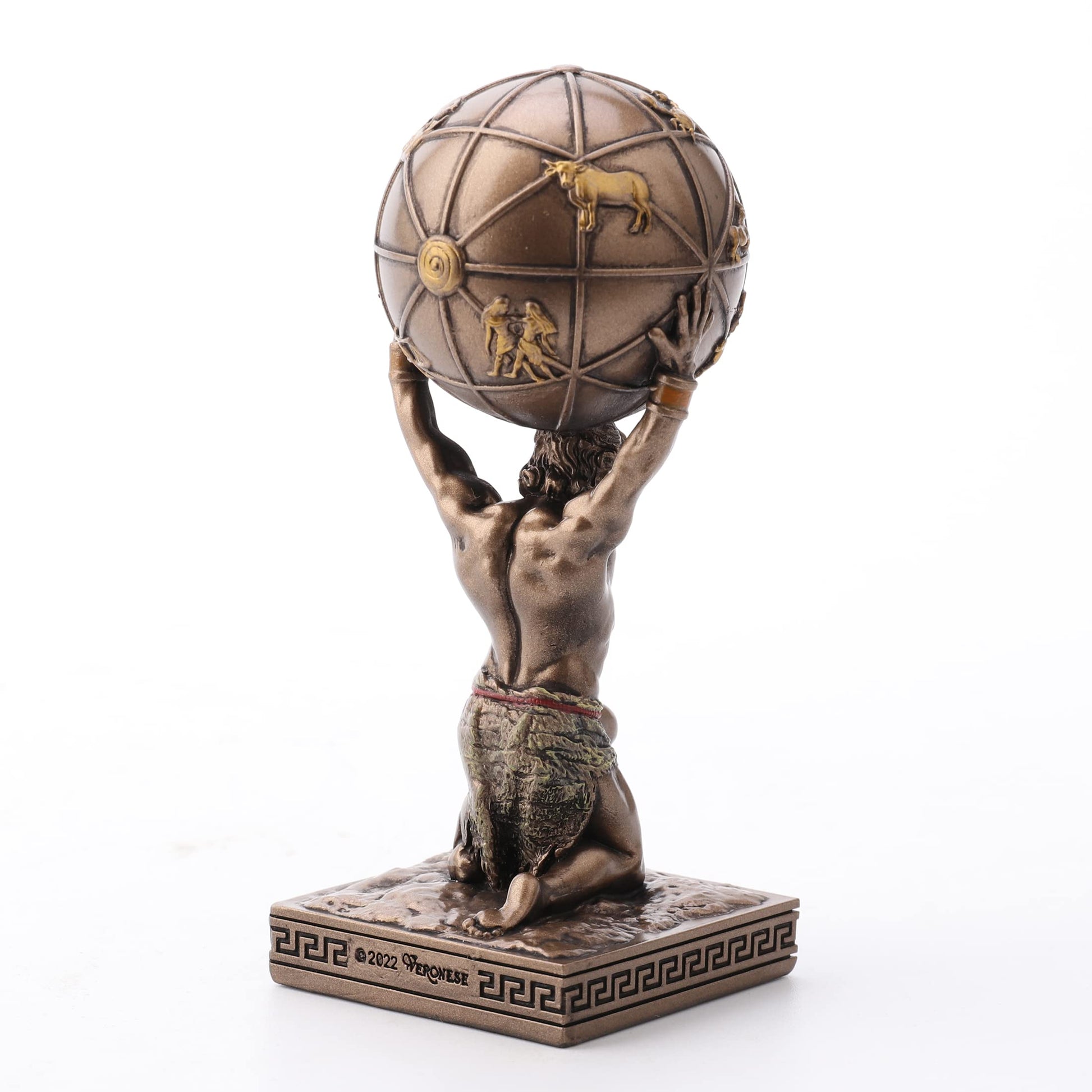 Atlas Greek Titan Bearer of The Sky Resin Hand Painted Bronze Finish Miniature Figurine