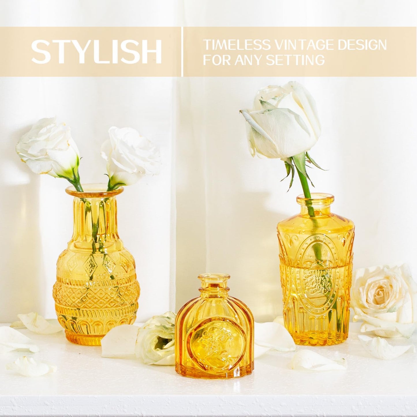 Anquephd Glass Bud Vase Set of 32PCS Wedding Centerpieces for Tables,Mini Clear Bud Vases for Flowers,Small Flower Vases Suitable for Birthday Party,Anniversary,Wedding,Baby Shower (Clear, 32PCS)