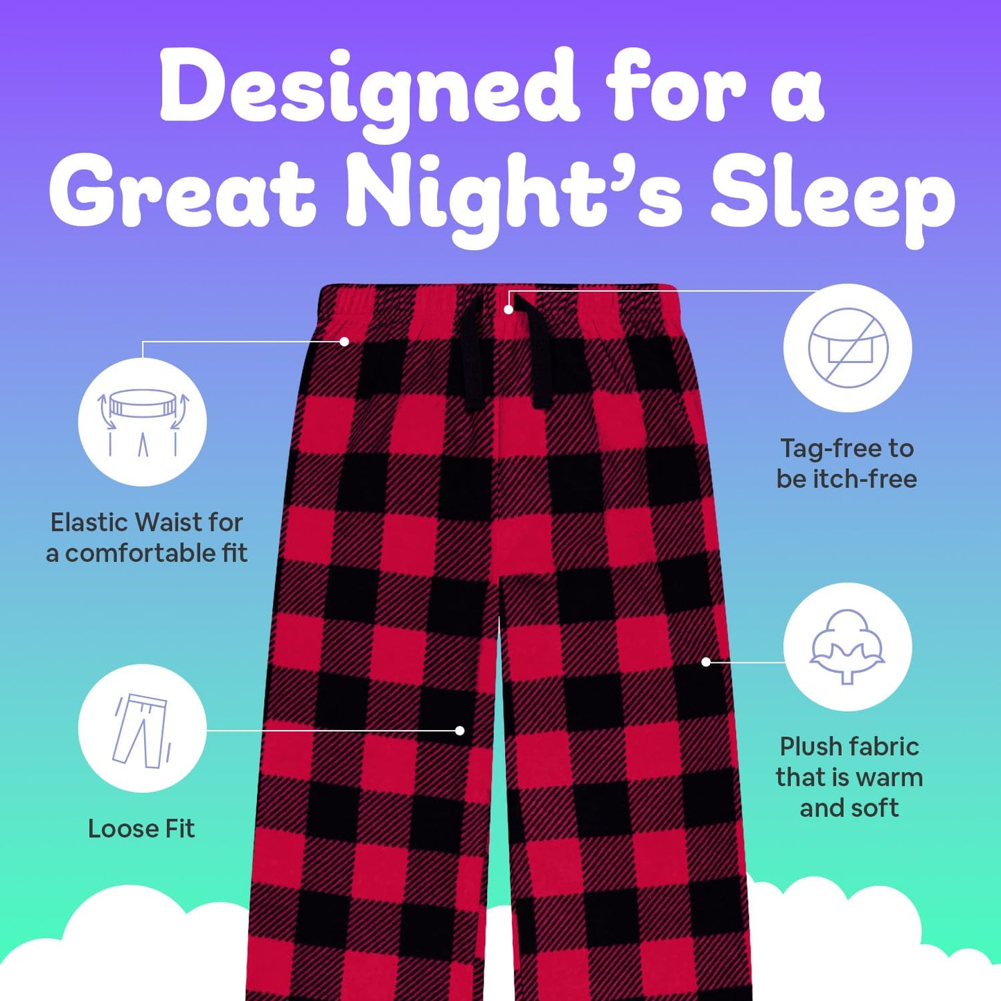 US Angels Boys Pajama Pants - 3 Pack, Boys' Sleepwear.