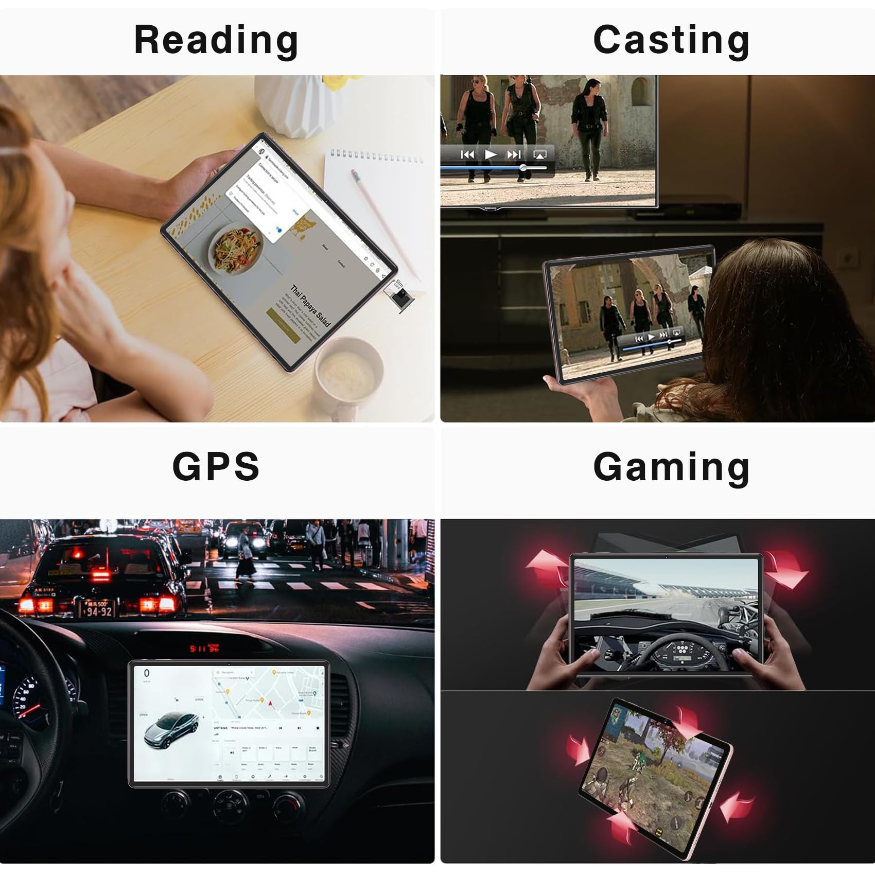 2024 Latest Tablet 11 inch Android 13 Tablets 16GB+256GB+1TB Expand, Octa-Core, 2K 2000 x 1200 Display, 13MP Triple Camera, 8600mAh, Quad Speakers, 5G/2.4G WiFi,GPS,Bluetooth 5.0, with Case -Grey