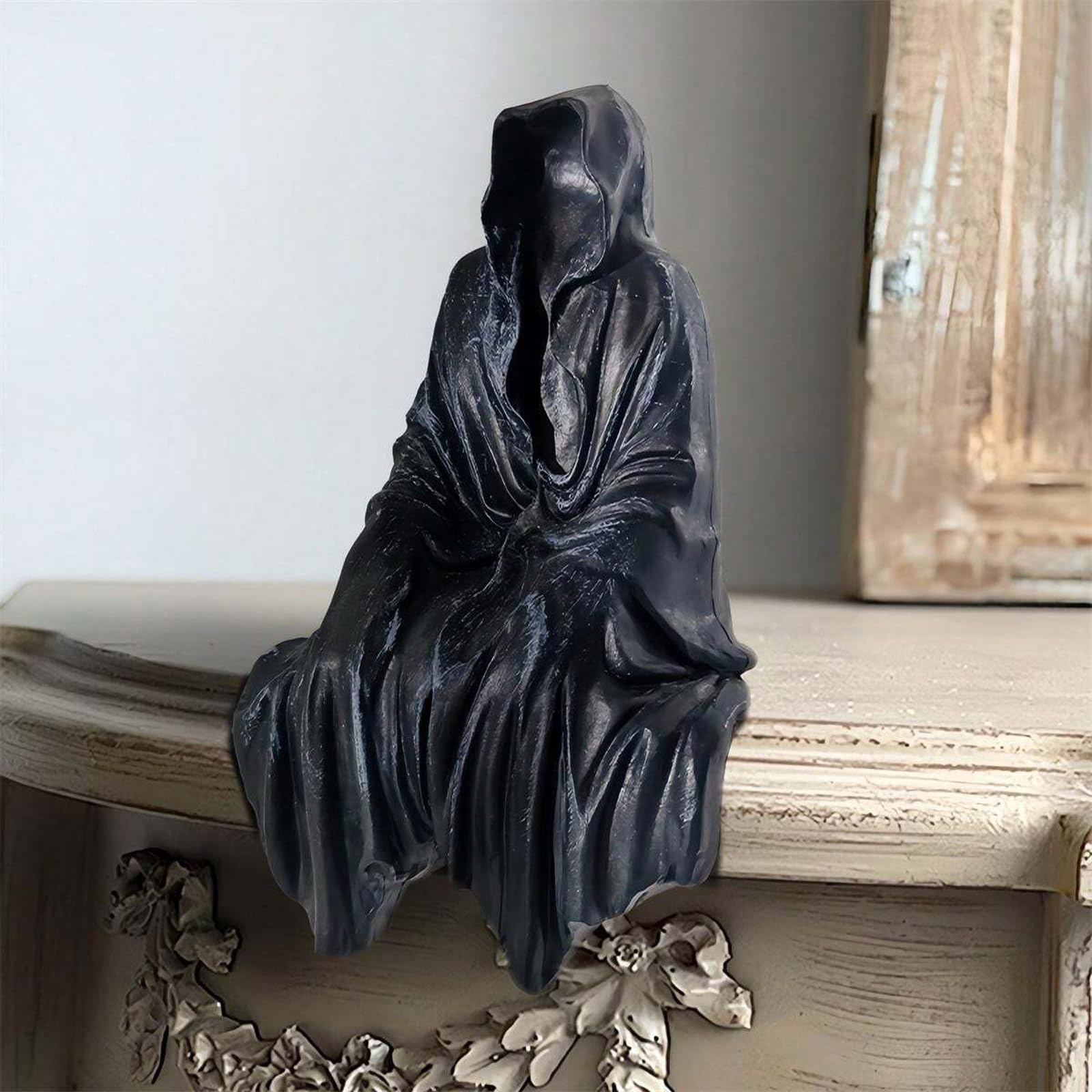 LUusmm 5.1 Inch Resin Tabletop Gothic Decor Sitting Statue,