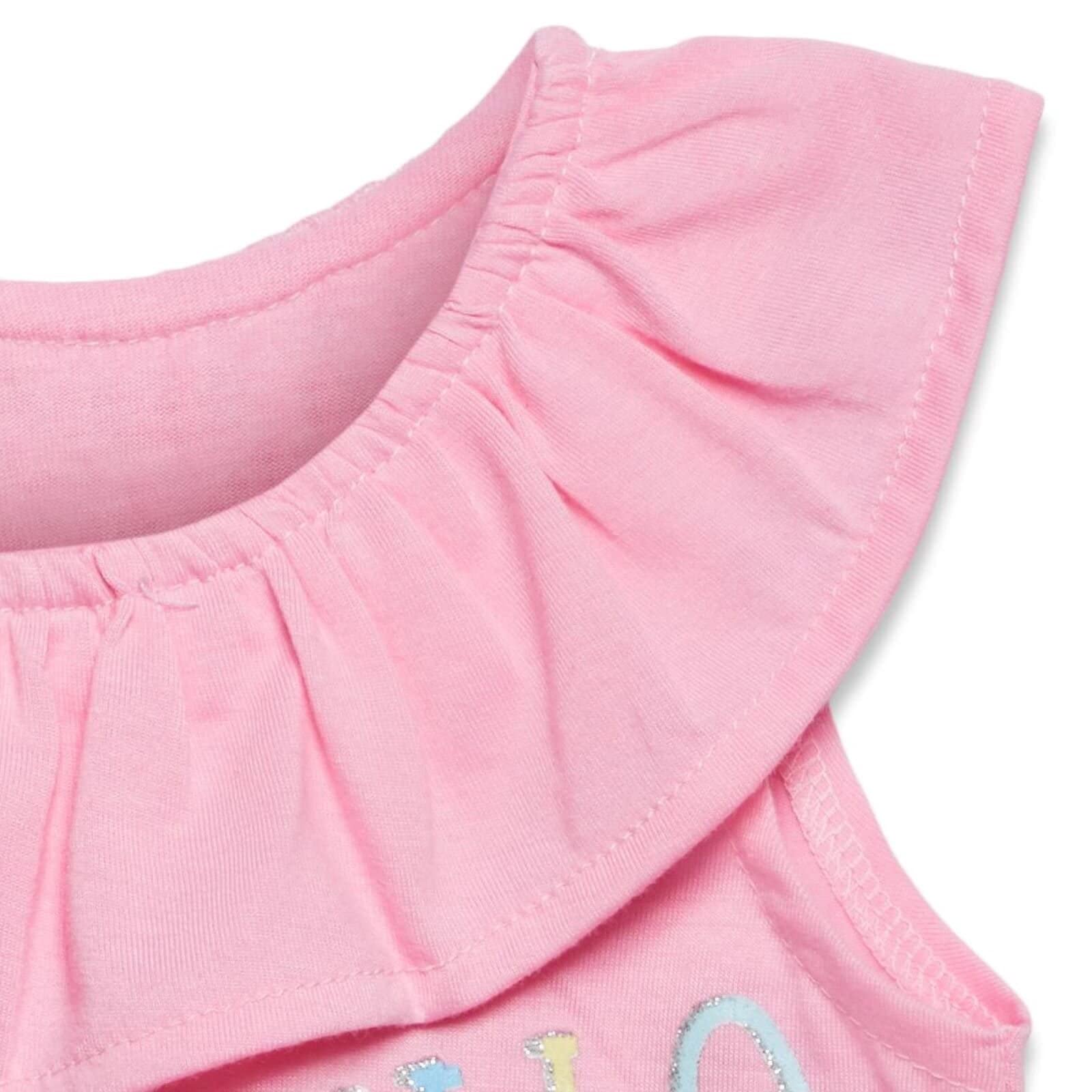 Disney Minnie Mouse Toddler Girls Graphic T-Shirt and Shorts Outfit Set Light Pink/Light Blue 3T