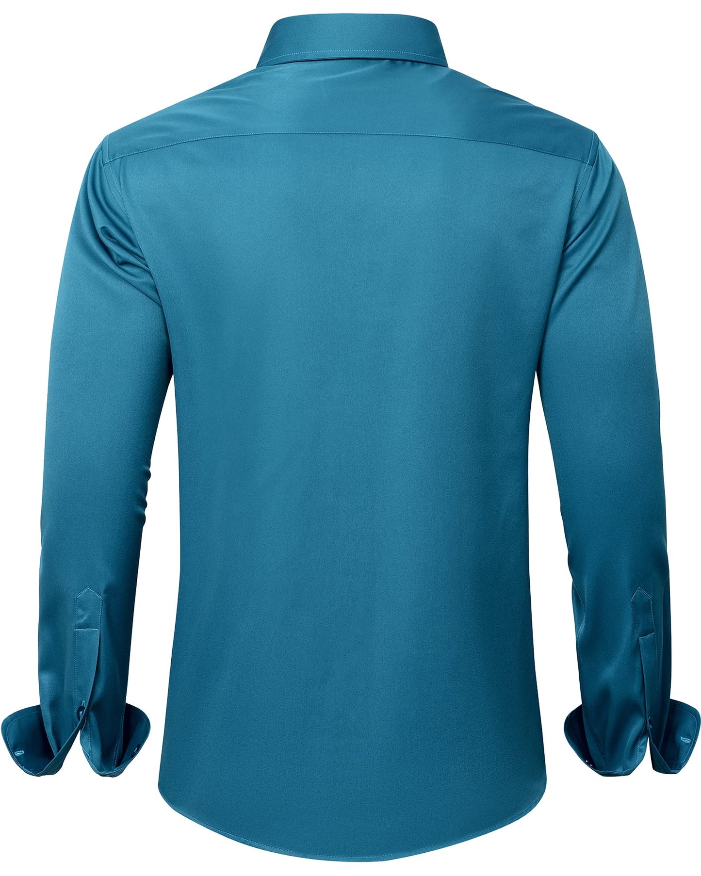 J.VER Men's Dress Shirts Solid Long Sleeve Stretch Wrinkle-Free Formal Shirt Business Casual Button Down Shirts White