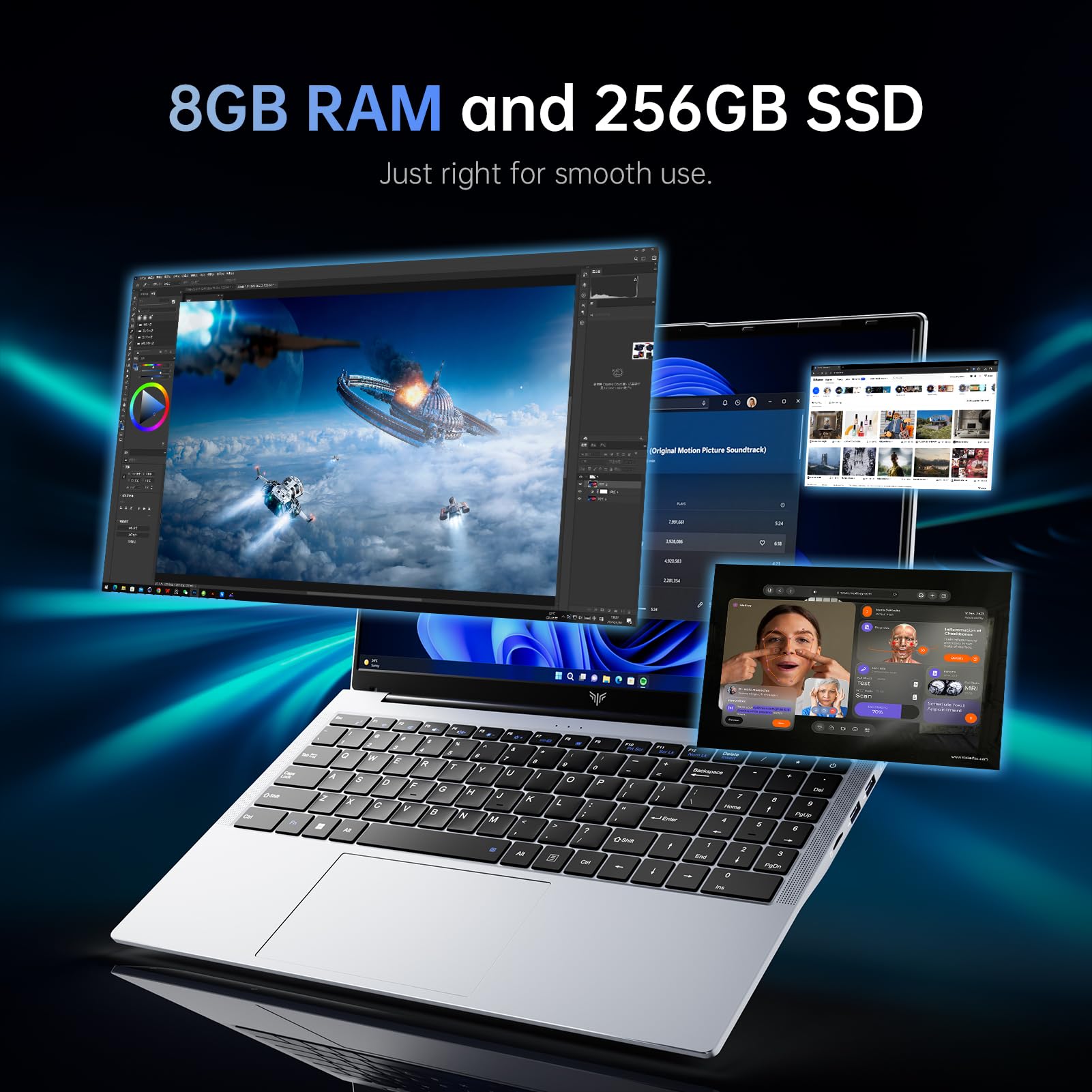 ACEMAGIC Laptop, 15.6-inch Windows 11 Pro Laptop with Intel N97 Processor, 8GB DDR4 RAM, 256GB SSD, 1080P FHD Display, WiFi 5, Bluetooth 5.0, USB 3.2, Type-C Port, 38Wh Long-Lasting Battery