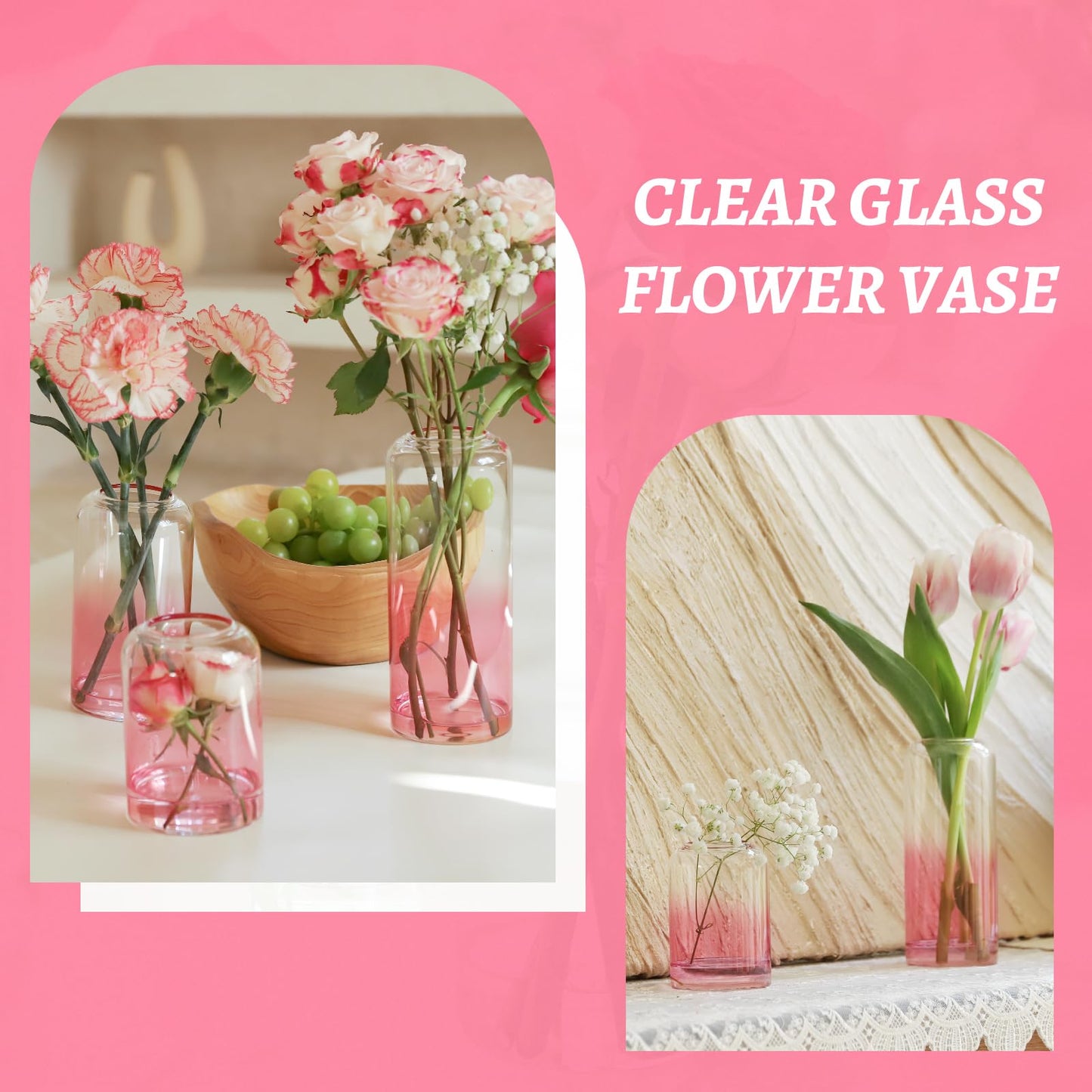 Glass Bud Vases Set of 24, Clear Flower Vase for Centerpieces,