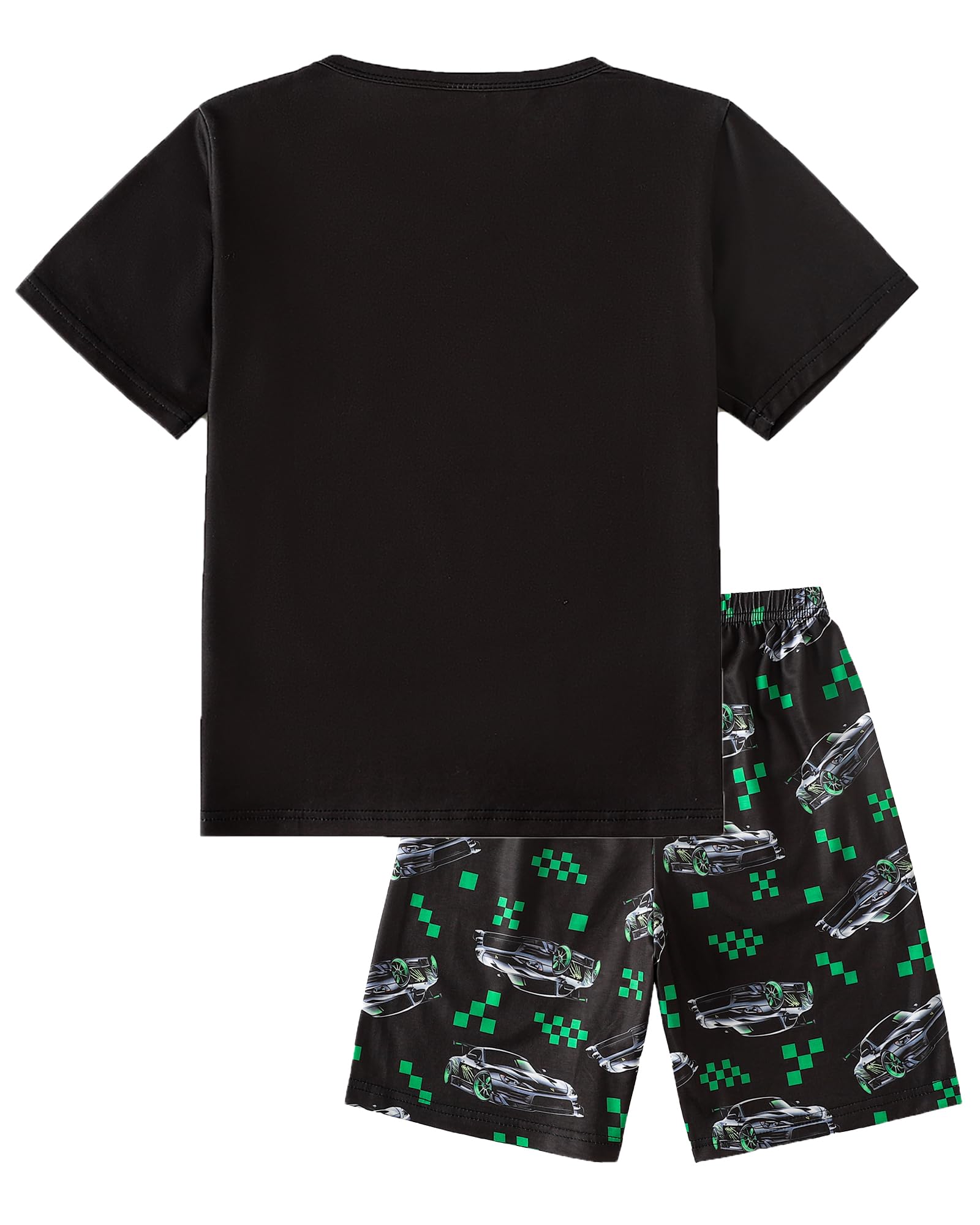 MyFav Big Boys Glow in Dark Skull Pjs Sleepwear Summer Pajama Shorts Sets, Skateboard, 14 Years