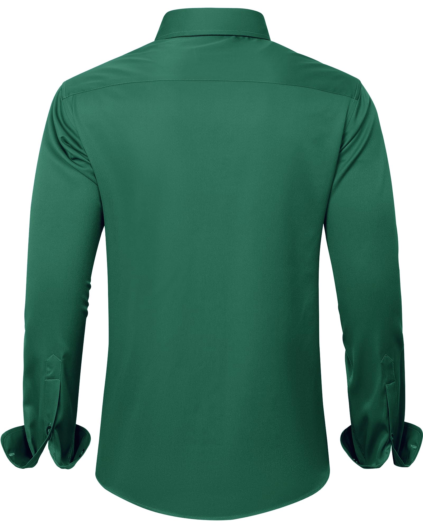 J.VER Men's Dress Shirts Solid Long Sleeve Stretch Wrinkle-Free Formal Shirt Business Casual Button Down Shirts White