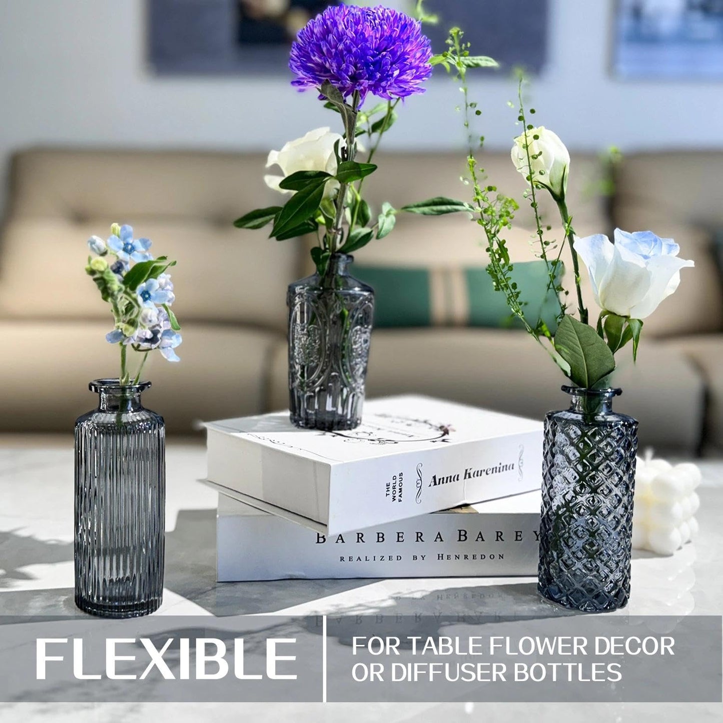 Anquephd Glass Bud Vase Set of 32PCS Wedding Centerpieces for Tables,Mini Clear Bud Vases for Flowers,Small Flower Vases Suitable for Birthday Party,Anniversary,Wedding,Baby Shower (Clear, 32PCS)