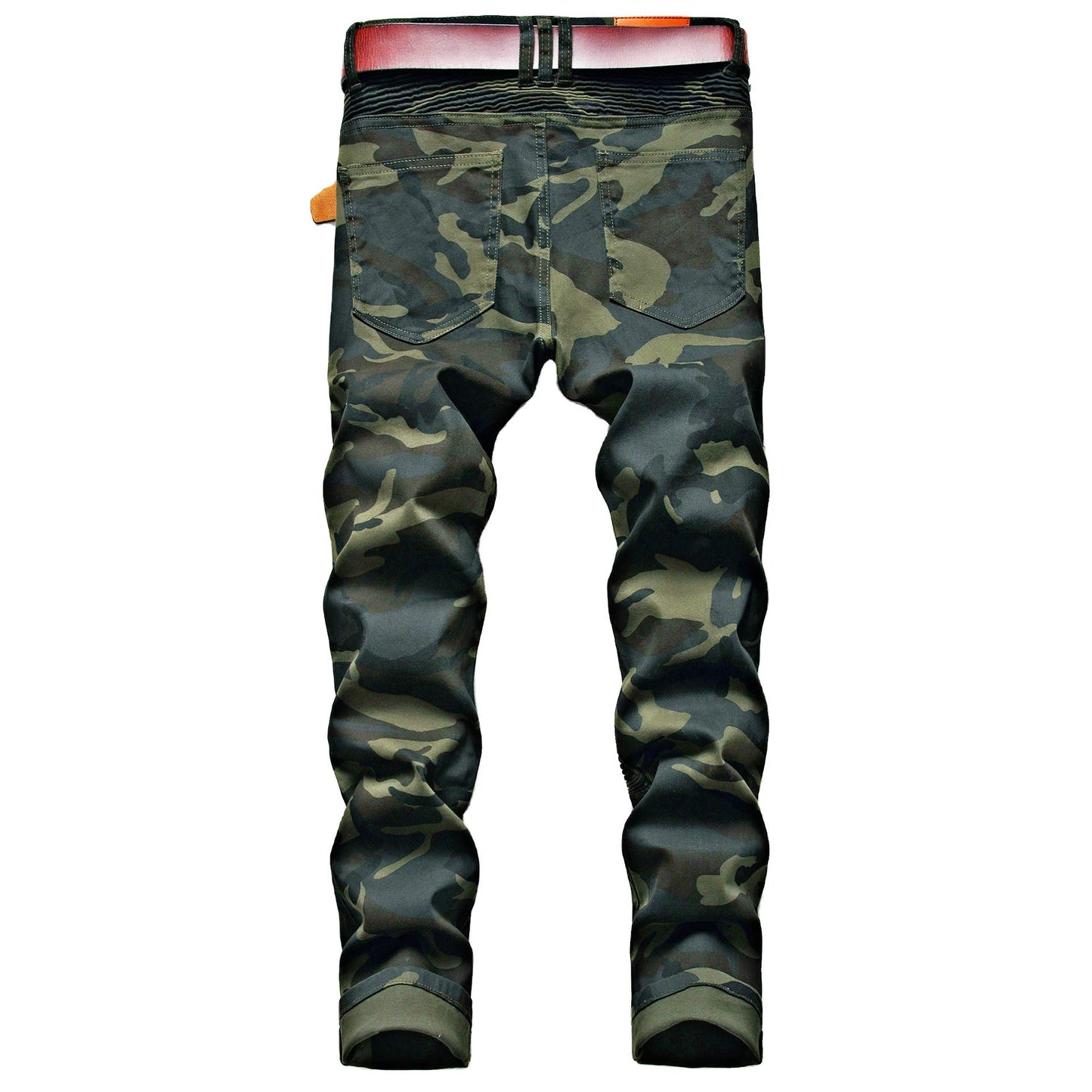 AITITIA Men's Biker Zipper Deco Washed Straight Fit Jeans (40, 002 Light Blue)