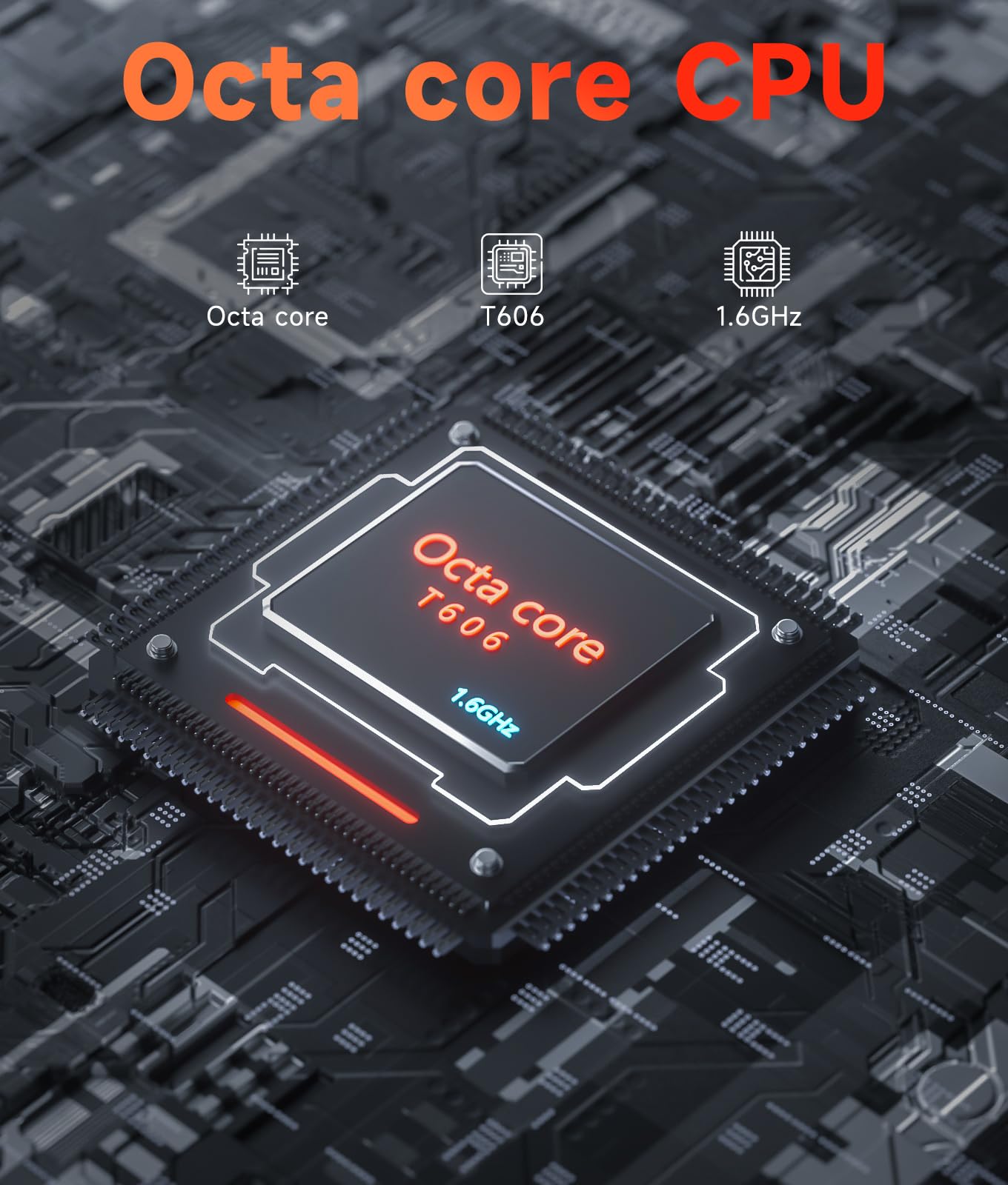 PEICHENG Tablet 11" Android 14.0 with Grey Case, RAM 16GB (4GB+12GB Expansion)+128GB ROM, 5G Wi-Fi, 8000 mAh, 5MP front/13MP Back Camera, Octa Core T606 1.6GHZ (Tablet+case)