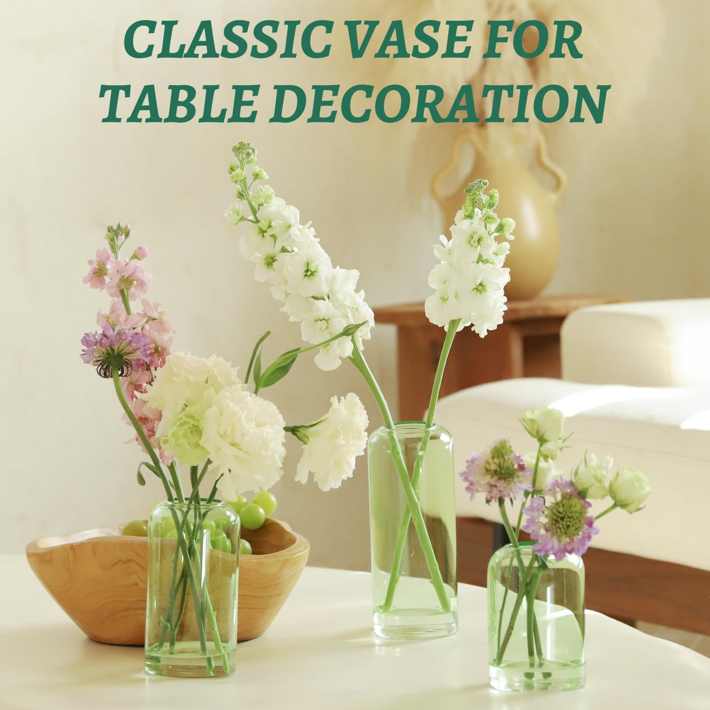 Glass Bud Vases Set of 24, Clear Flower Vase for Centerpieces,