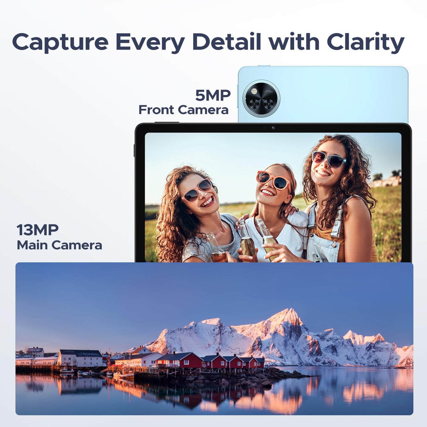 DOOGEE Android 15 Tablet, 11 inch Android Tablet 16GB+128GB/2TB TF Octa-Core,90Hz Display, 8580mAh, Netflix 1080P,Bluetooth 5.0+5G WiFi, 13MP+5MP, Face ID,Metal Body-Black