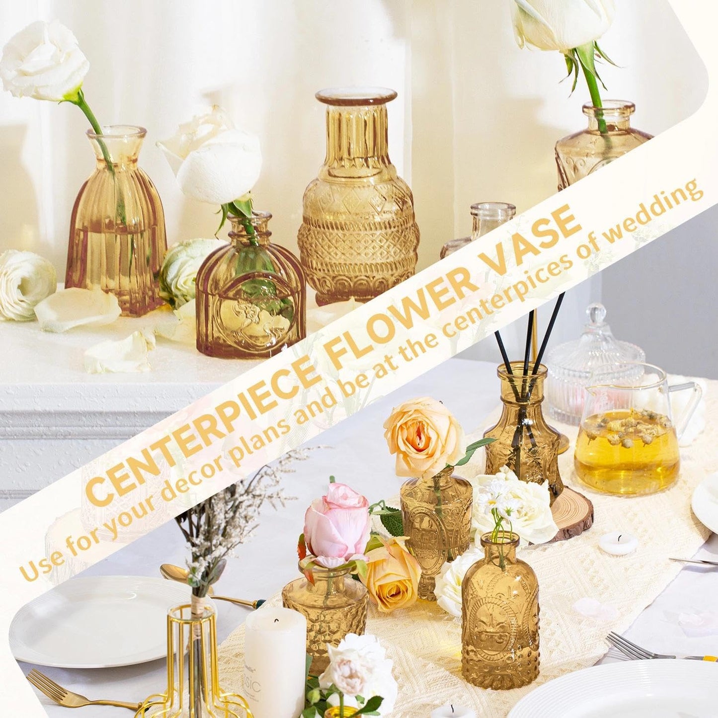 Anquephd Glass Bud Vase Set of 32PCS Wedding Centerpieces for Tables,Mini Clear Bud Vases for Flowers,Small Flower Vases Suitable for Birthday Party,Anniversary,Wedding,Baby Shower (Clear, 32PCS)