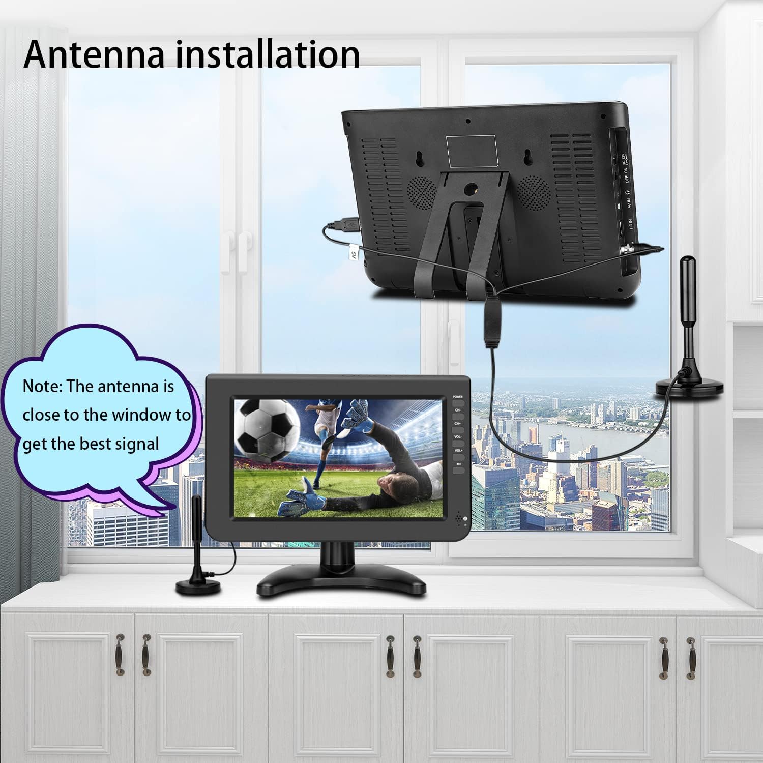 Portable 10.1inch TV