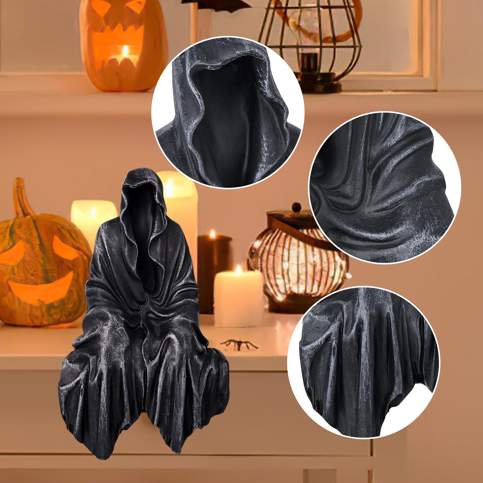 LUusmm 5.1 Inch Resin Tabletop Gothic Decor Sitting Statue,