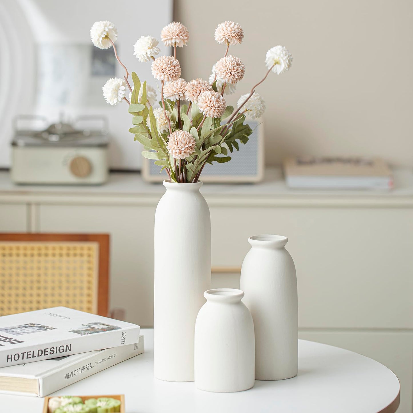 Ceramic Vase Set-3, Small Flower Vases for Decor