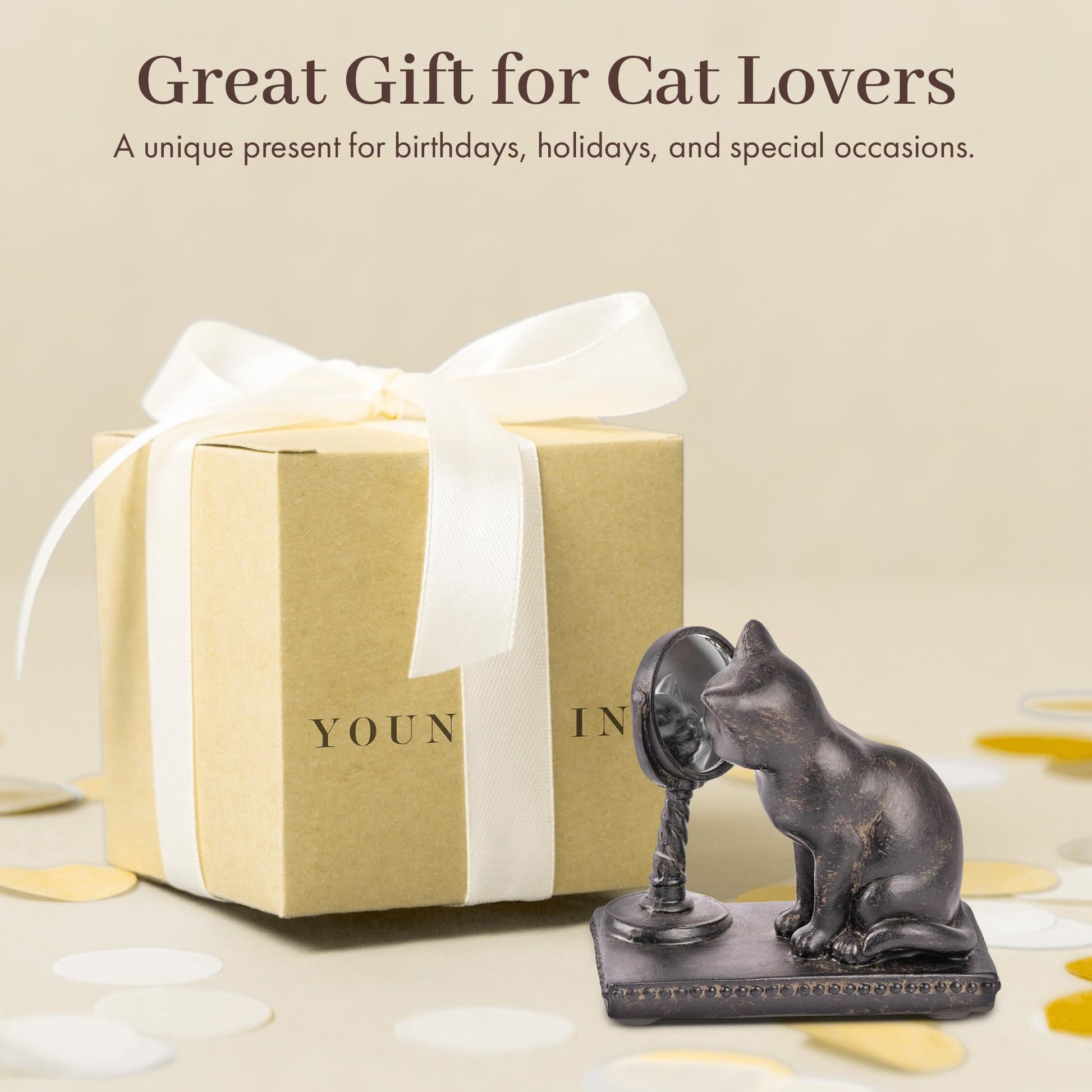 Young's Inc. Cat Figurine - Cute Cat Statue 