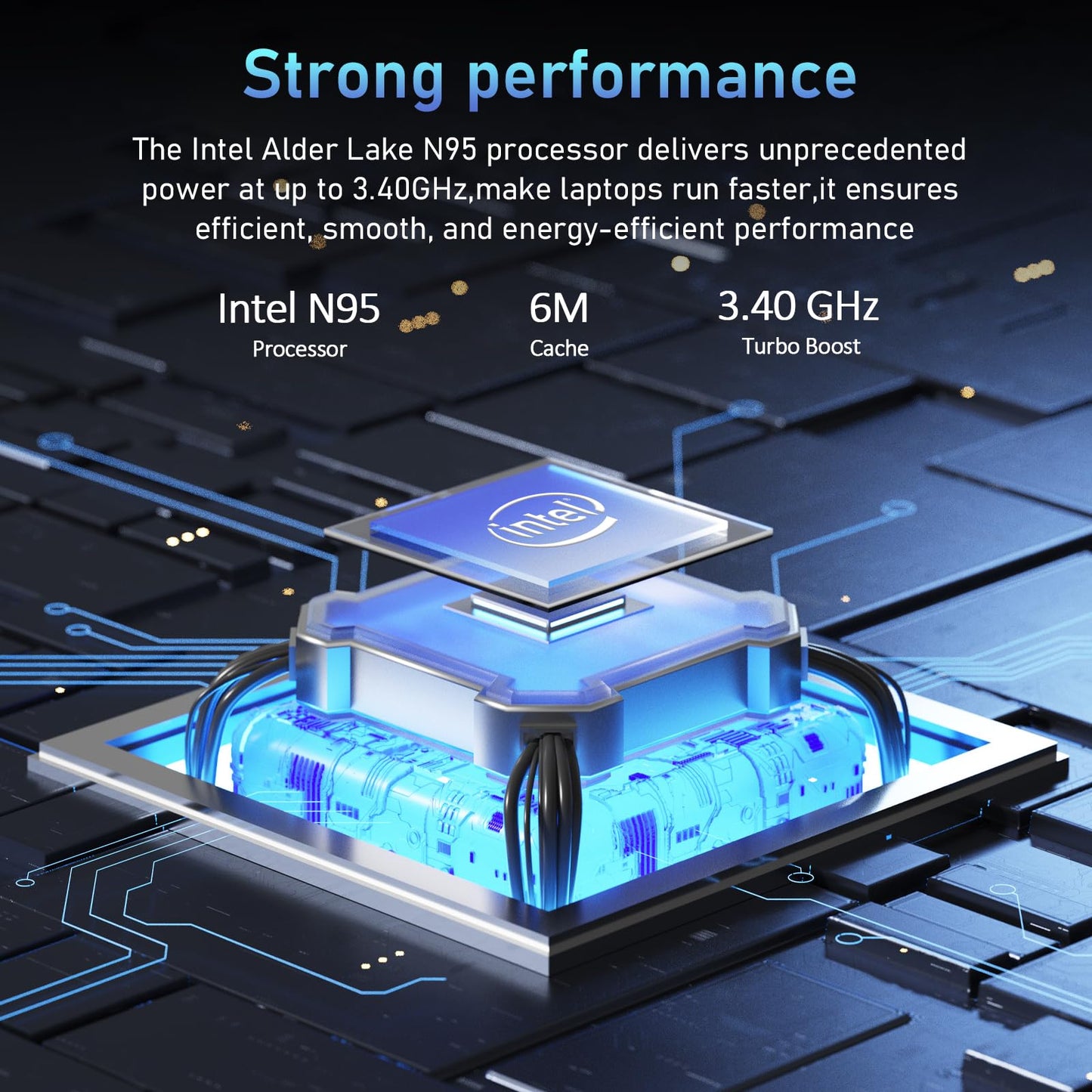 Auusda 15.6" Laptop Computer, 16GB RAM, 1TB NVMe, 4C4T N95 Up to 3.4GHz, FHD Display, Backlit Keyboard, Fingerprint Reader, Big 8000mAh Battery, Win11 Pro, Upgradable to 10TB Storage, Silver, T152A