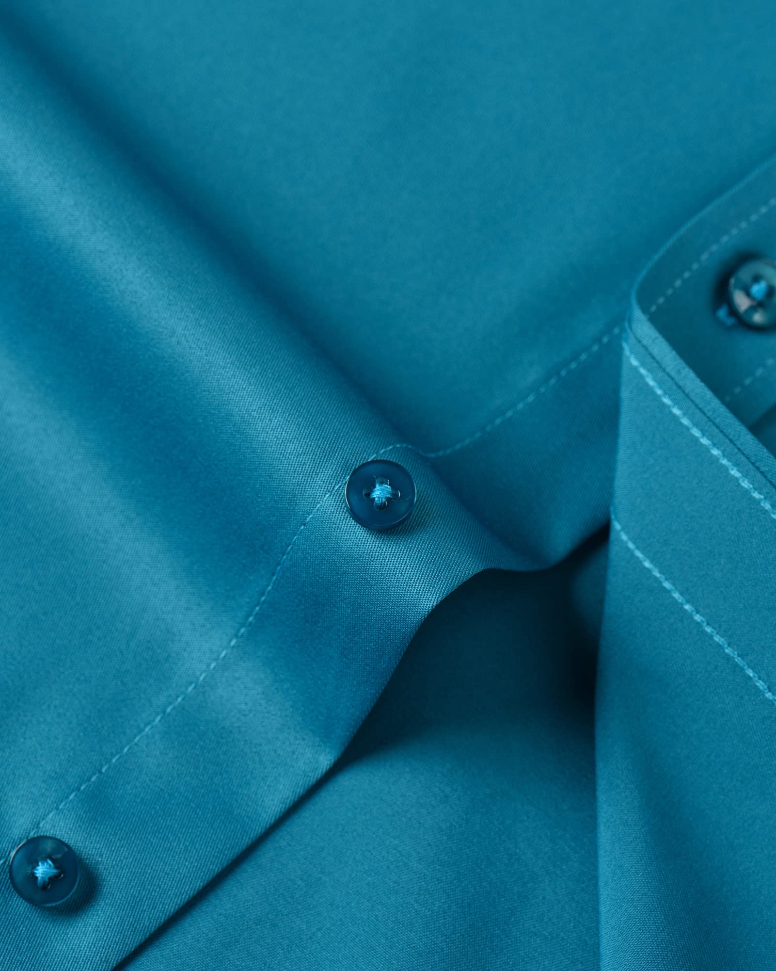 J.VER Men's Dress Shirts Solid Long Sleeve Stretch Wrinkle-Free Formal Shirt Business Casual Button Down Shirts White