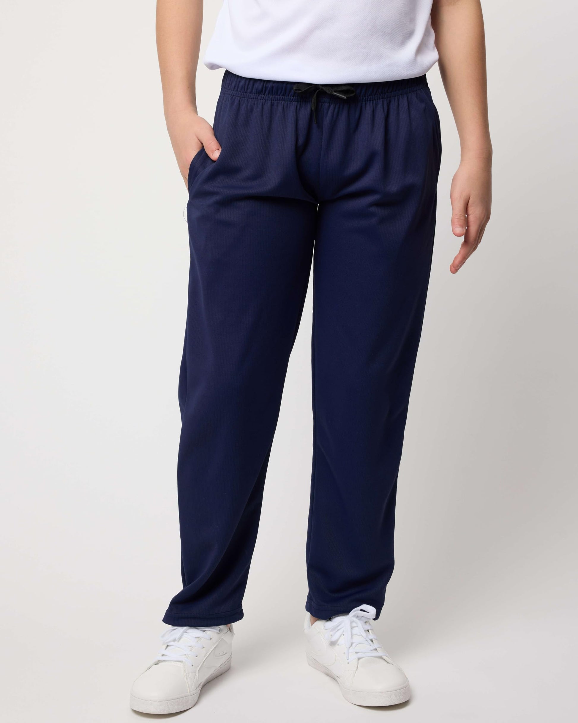 Real Essentials 3 Pack: Boys' Mesh Open Bottom Active Sweatpants with Pockets