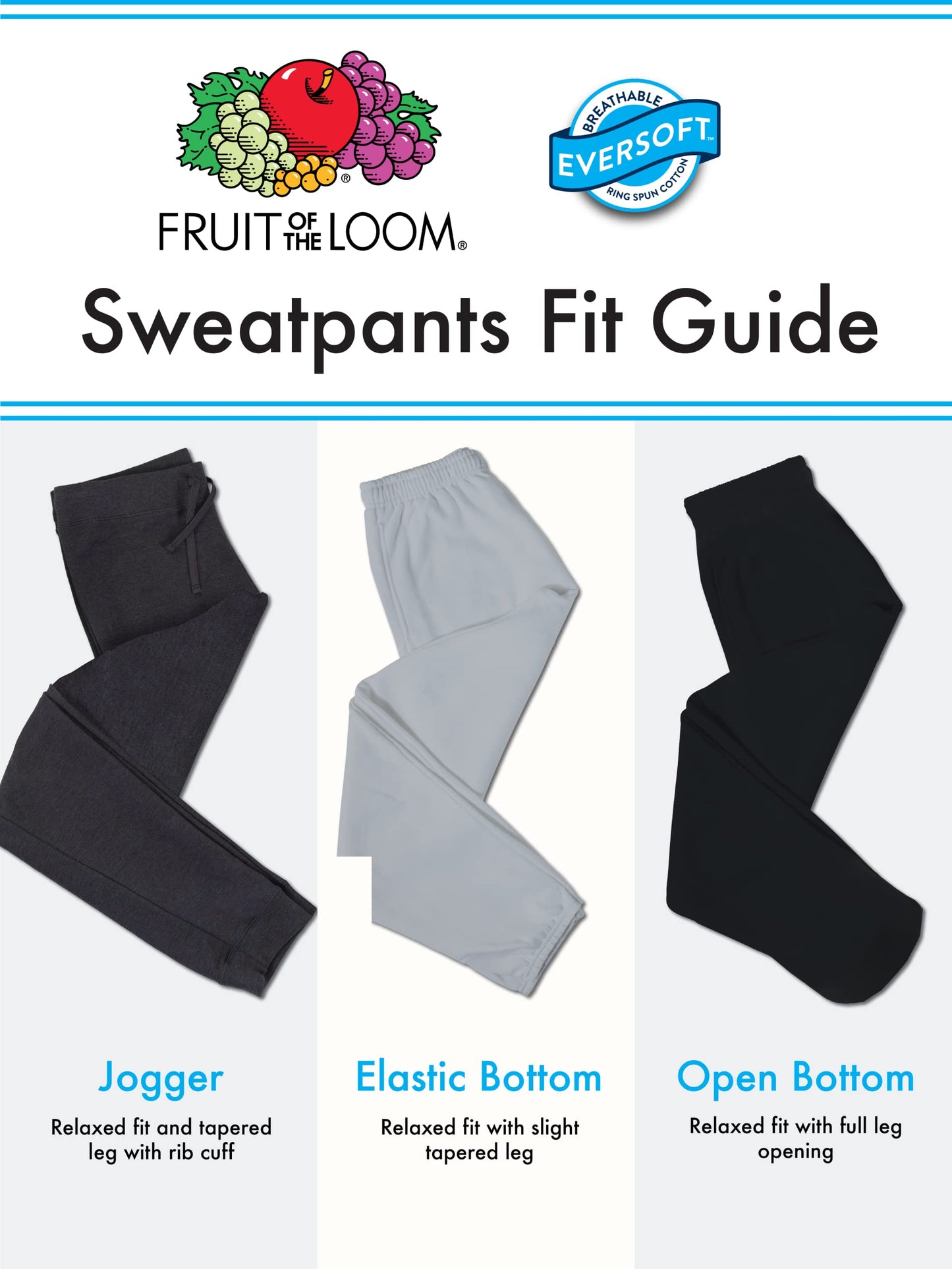 Fruit Of The Loom Mens Eversoft Fleece Elastic Bottom With Pockets, Relaxed Fit, Moisture Wicking, Breathable Sweatpants, Black, X-Large US