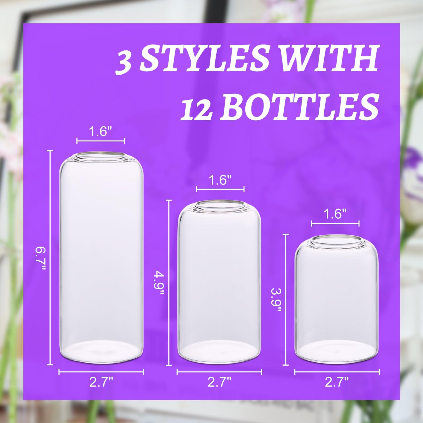 Glass Bud Vases Set of 24, Clear Flower Vase for Centerpieces,