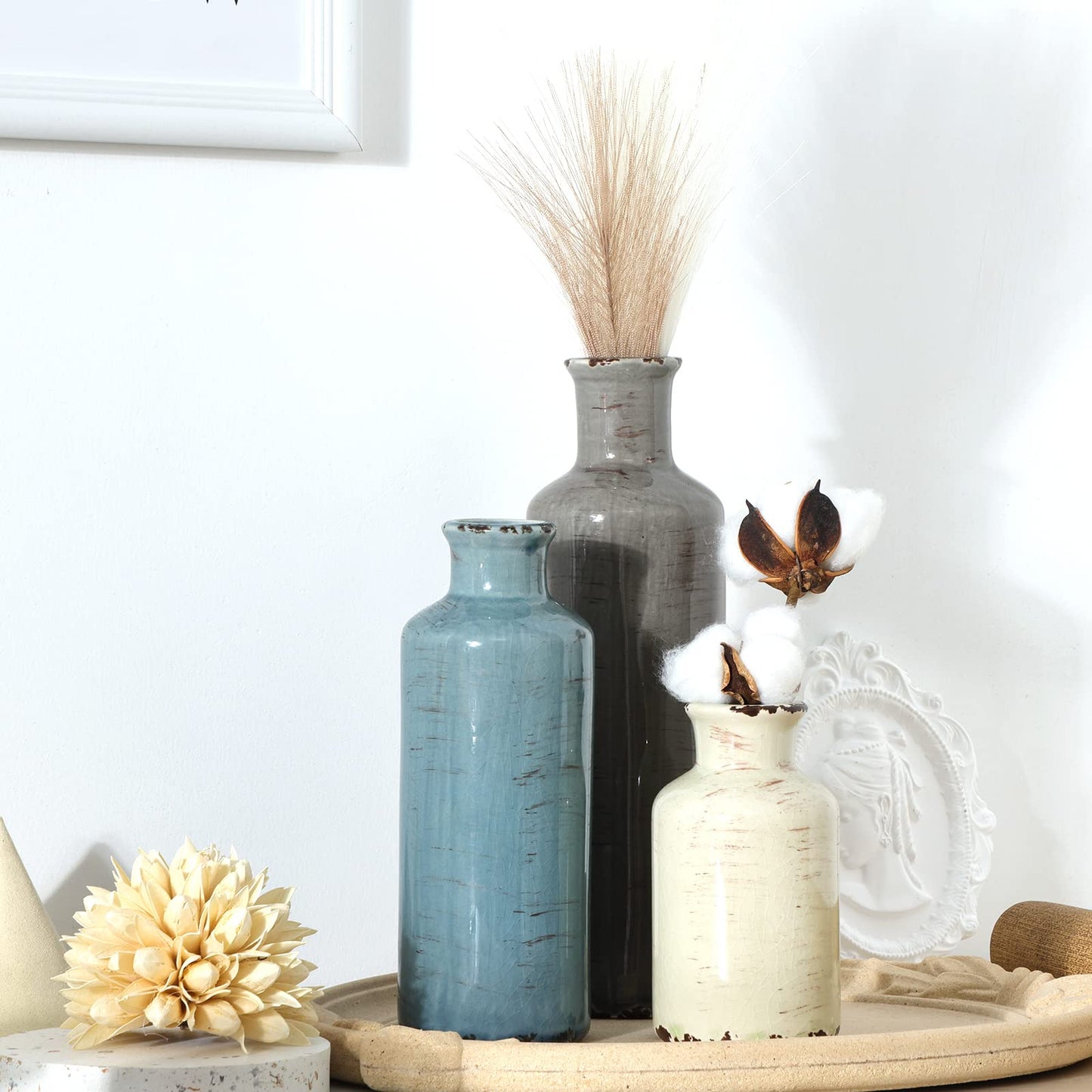 Modern Ceramic Vase Set of 5, Vases Home Decor