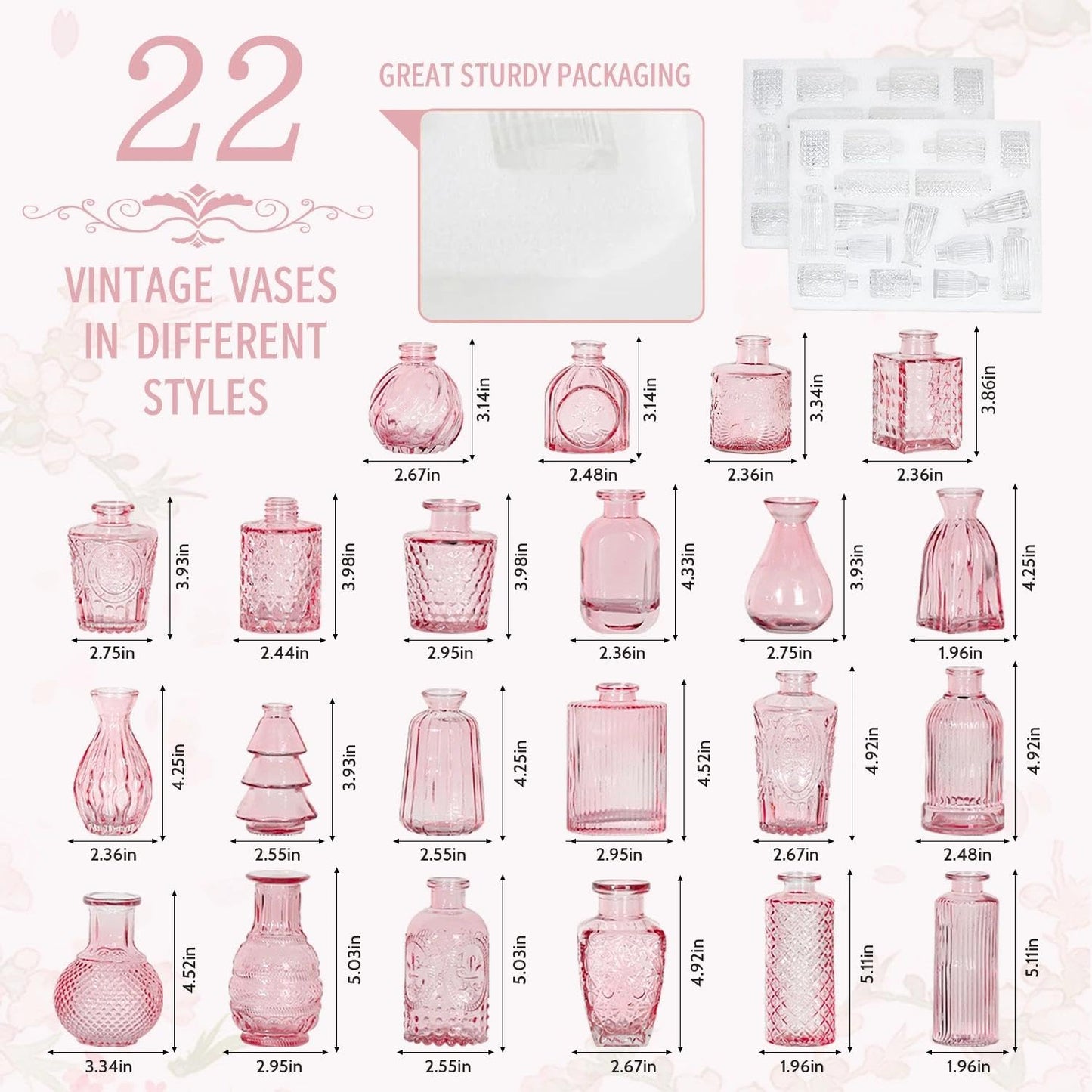 Anquephd Glass Bud Vase Set of 32PCS Wedding Centerpieces for Tables,Mini Clear Bud Vases for Flowers,Small Flower Vases Suitable for Birthday Party,Anniversary,Wedding,Baby Shower (Clear, 32PCS)