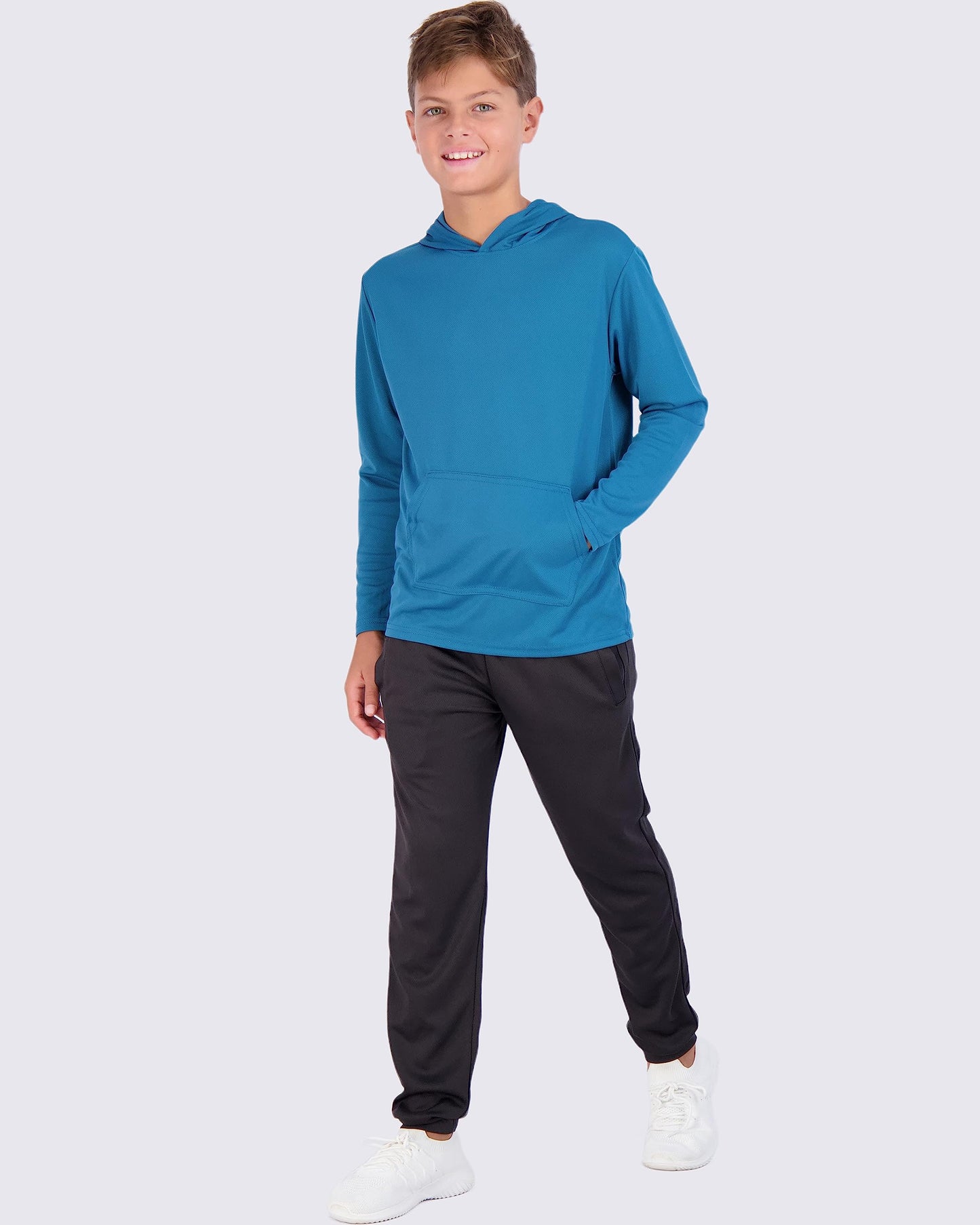 Real Essentials 3 Pack: Boys Hoodies – Youth Mesh Long Sleeve Sweatshirts.