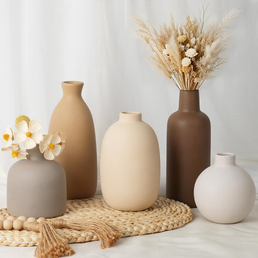 Modern Ceramic Vase Set of 5, Vases Home Decor