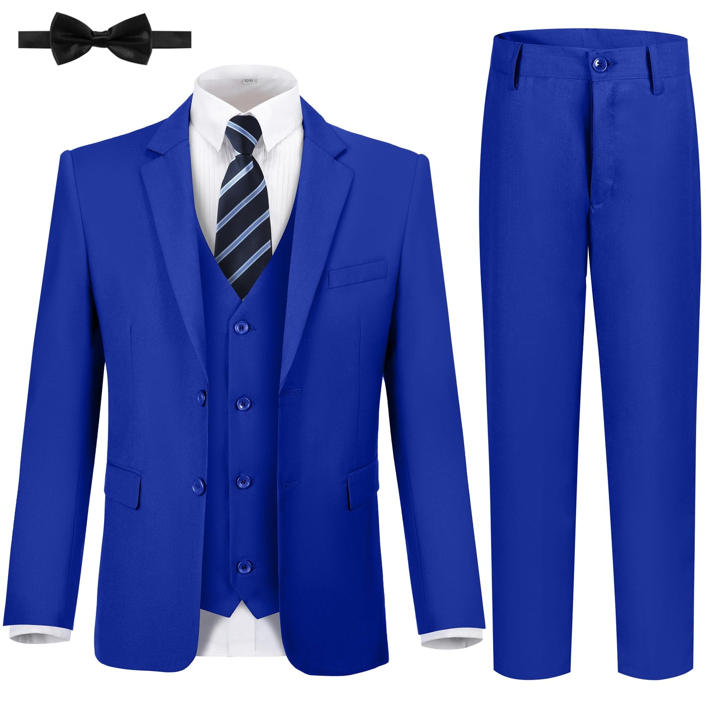 Boys' Suits Size 2T Kids Black Suit Slim Fit 6 Piece Formal Suit Set Teen Toddler Ring Bearer Outfit for Wedding