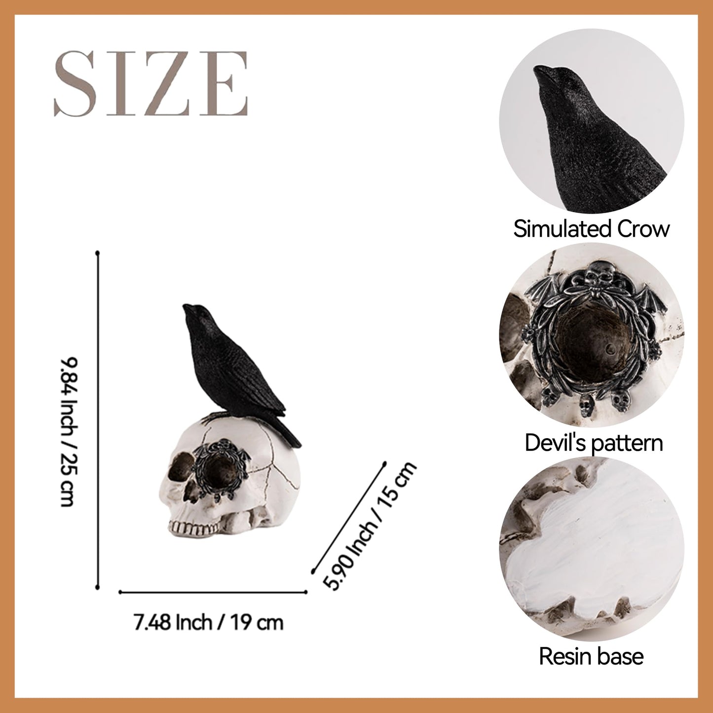 Rezpuao Skeletons Statue Hear See Speak No Evil Baby Halloween Figurines 