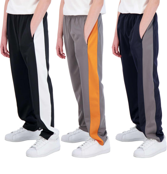 Real Essentials 3 Pack: Boys' Tricot Open Bottom Fleece-Lined Sweatpants.