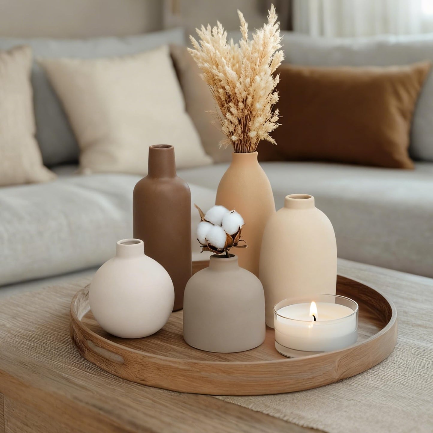 Modern Ceramic Vase Set of 5, Vases Home Decor