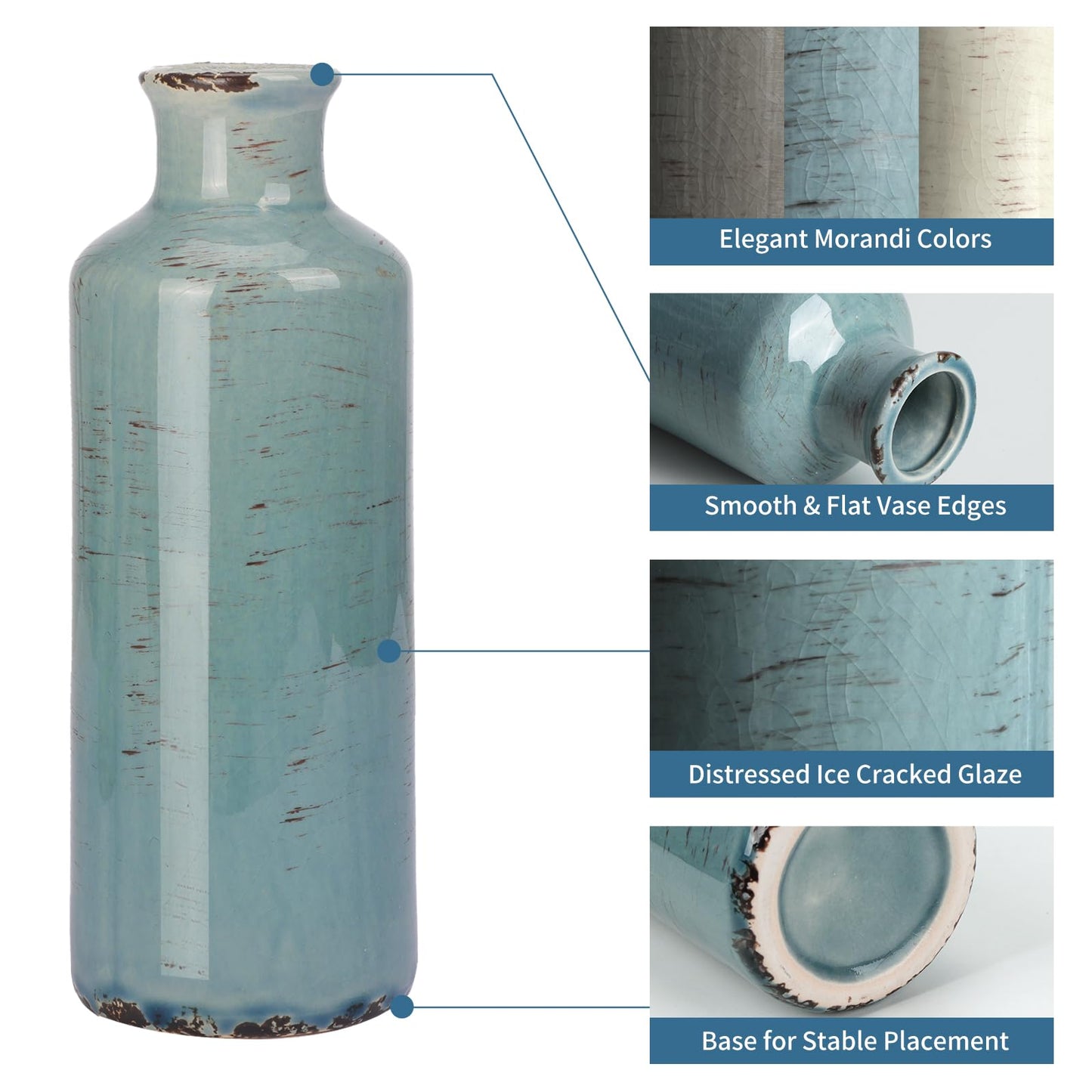 Modern Ceramic Vase Set of 5, Vases Home Decor