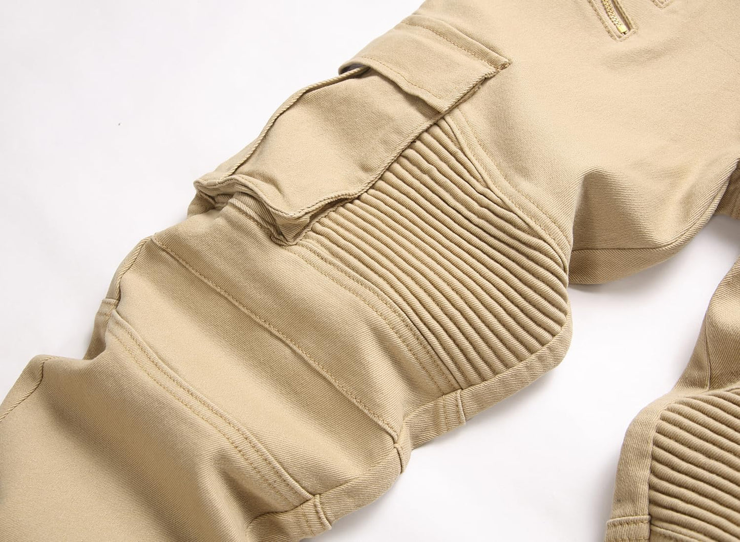 AITITIA Men's Biker Zipper Deco Washed Straight Fit Jeans (40, 002 Light Blue)