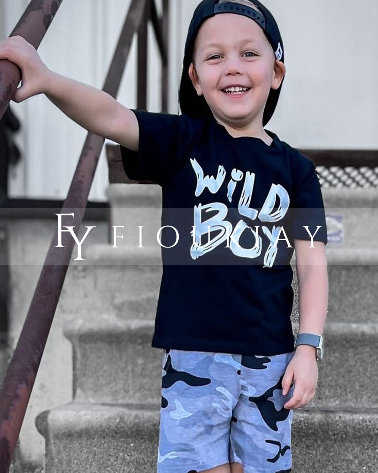 fioukiay 4T Black Toddler Boys Sring Summer Shorts Set Boys Letter Printed Palm Leaf Clothes Outfit