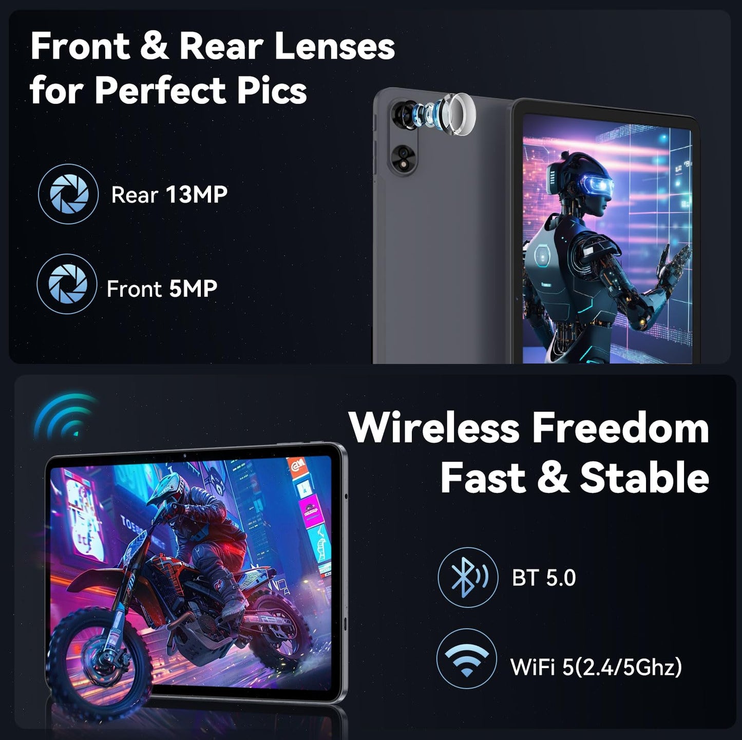 Android 15 Tablet with Octa-Core Processor, 12 Inch Tablets 20GB RAM (6+14GB).