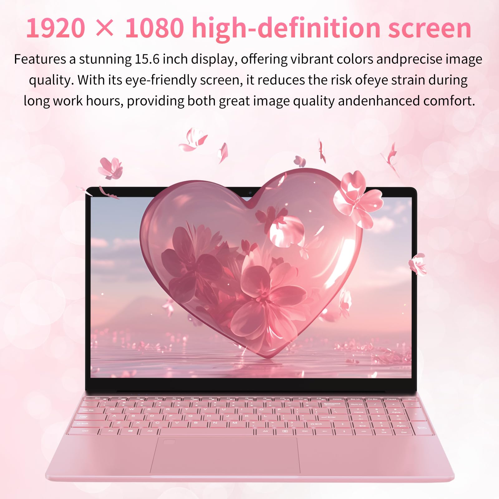 Auusda 15.6" Laptop Computer, 16GB RAM, 1TB NVMe, 4C4T N95 Up to 3.4GHz, FHD Display, Backlit Keyboard, Fingerprint Reader, Big 8000mAh Battery, Win11 Pro, Upgradable to 10TB Storage, Silver, T152A