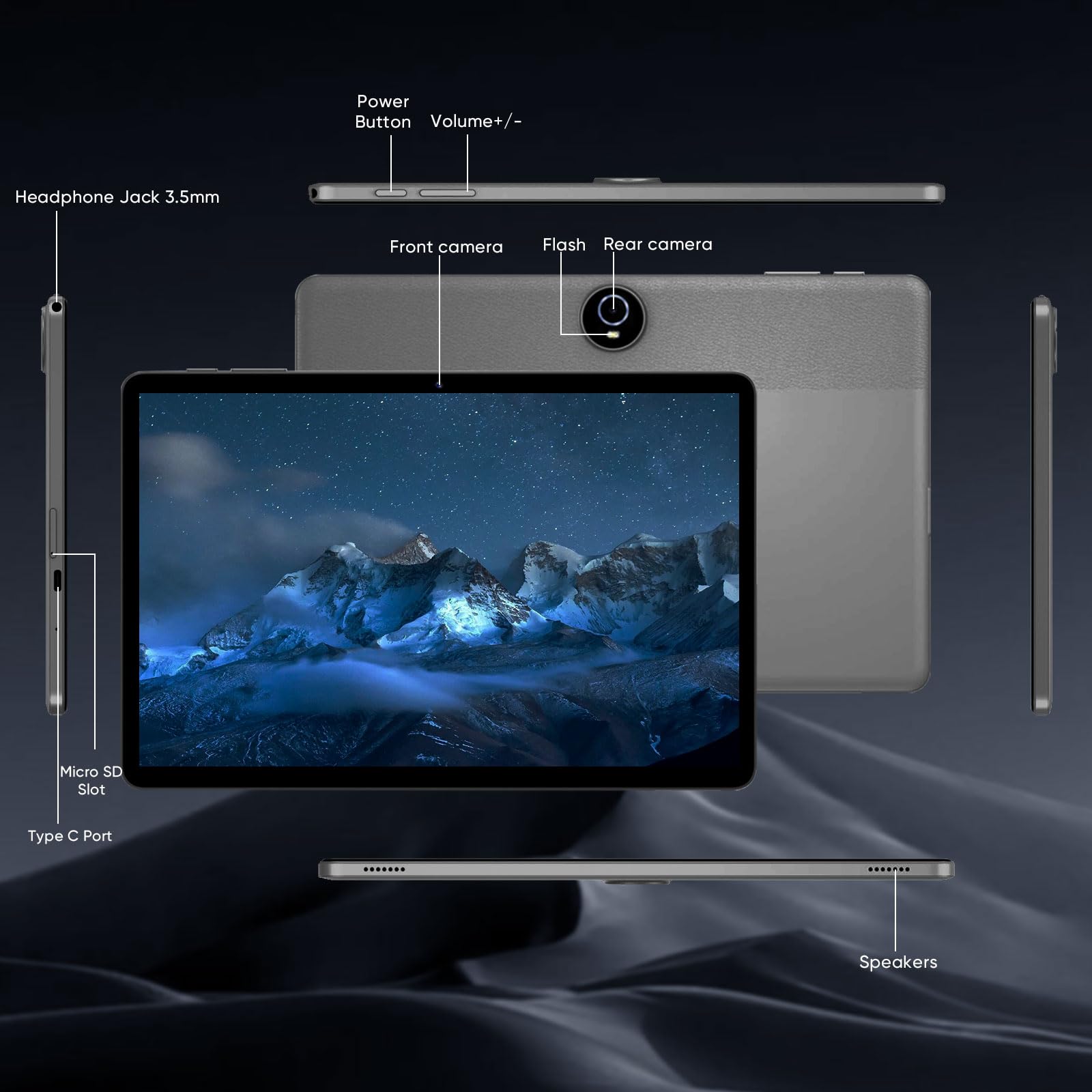 Android 14 Tablet,11 Inch Tablets with Octa Core Processor, 12GB RAM + 128GB ROM 1TB Expand, Widevine L1, 8000mAh Battery, 2.4/5Ghz Dual Band WiFi/GPS/FM Radio,5/8MP Cameras, Case Included - Blue